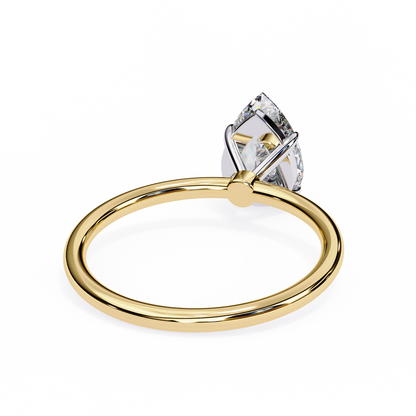 pear shape lab grown diamond solitaire ring