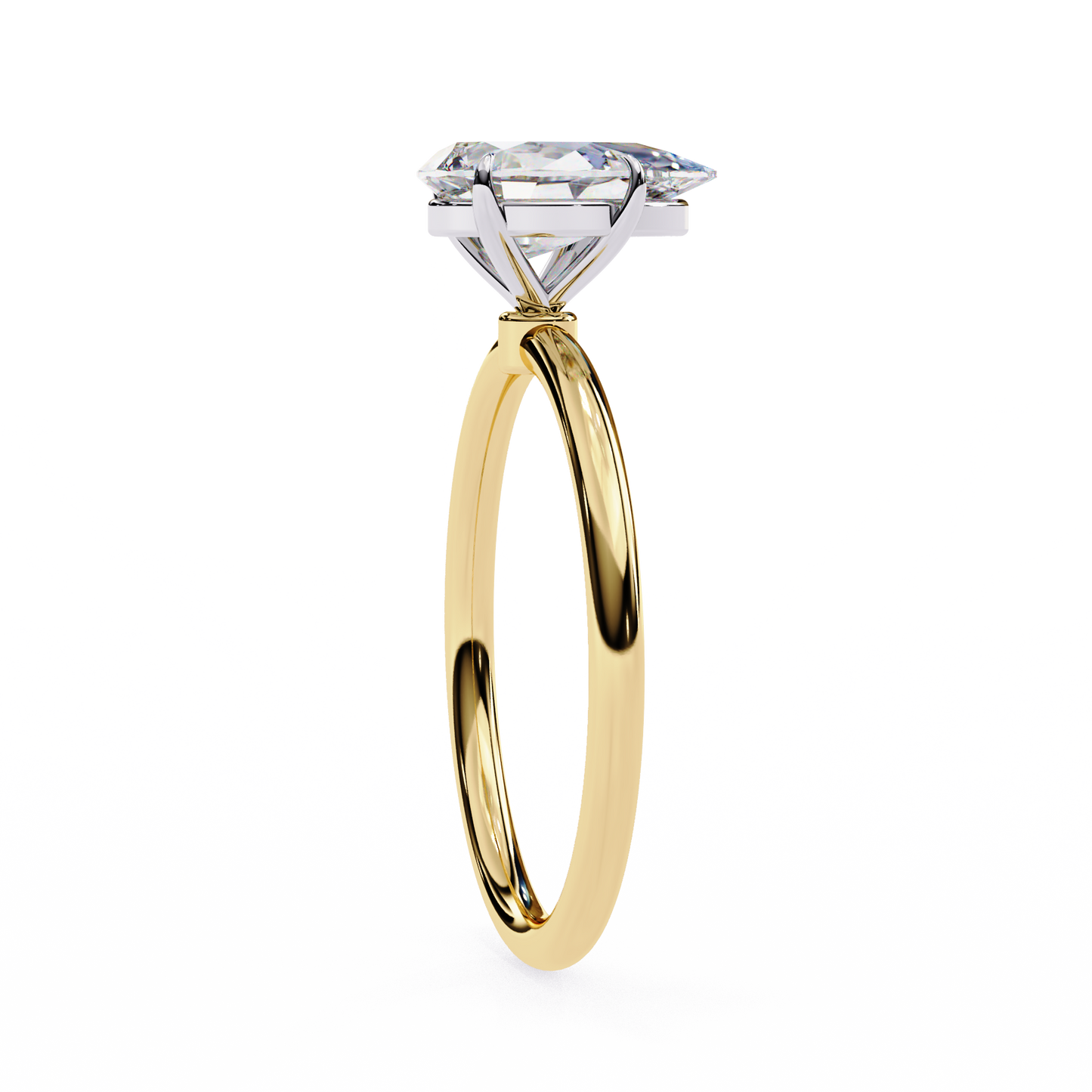 pear shape lab grown diamond solitaire ring