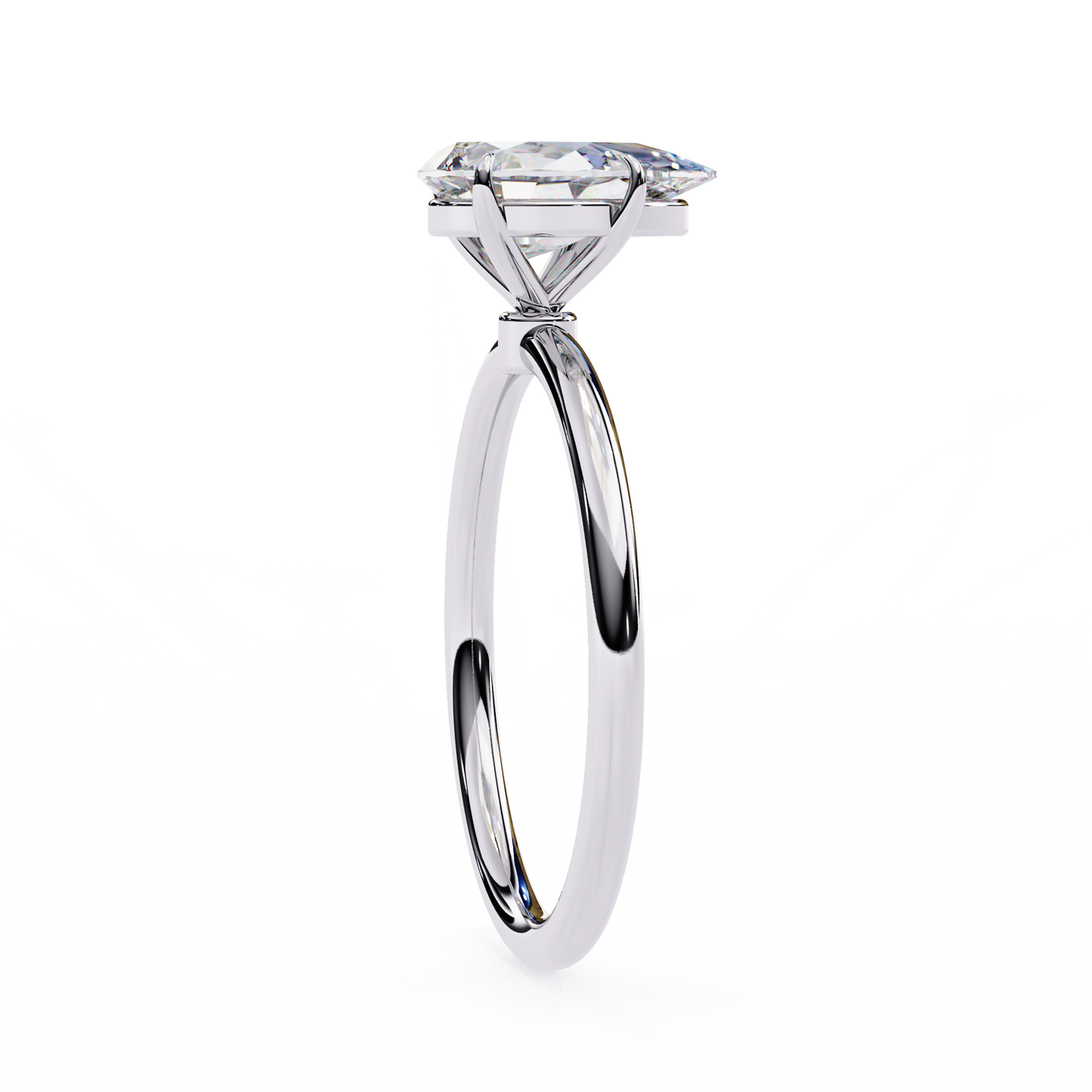 pear shape lab grown diamond solitaire ring
