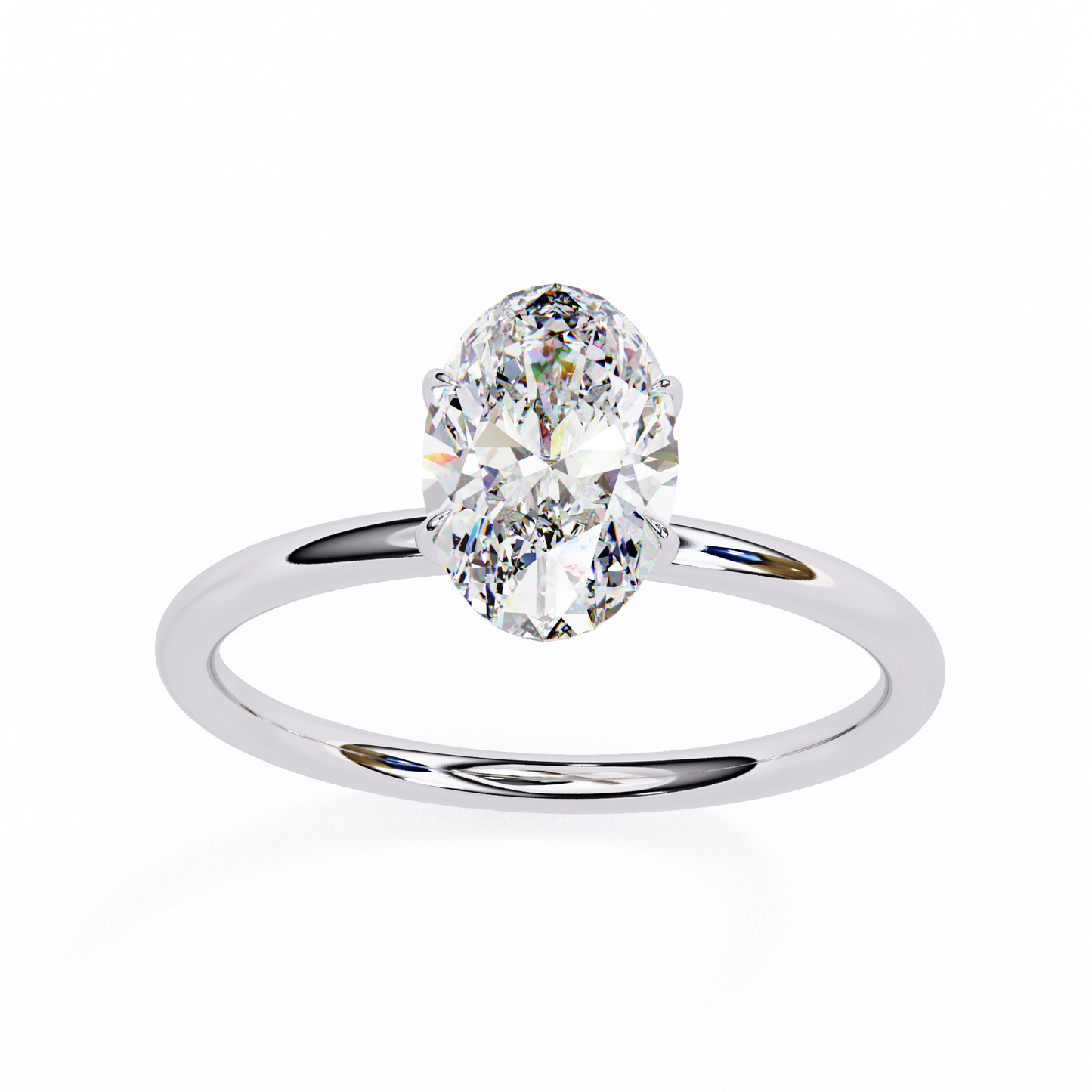 auralia oval lab grown diamond solitaire ring