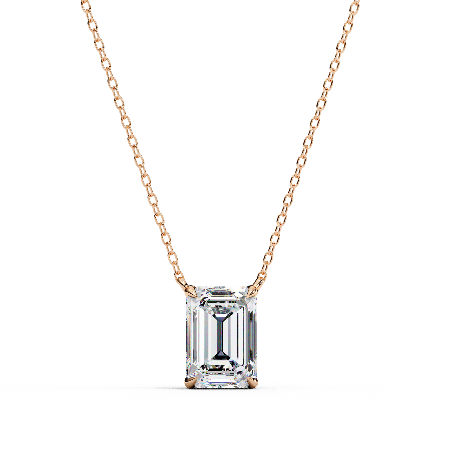 valora step-cut lab grown diamond solitaire pendant