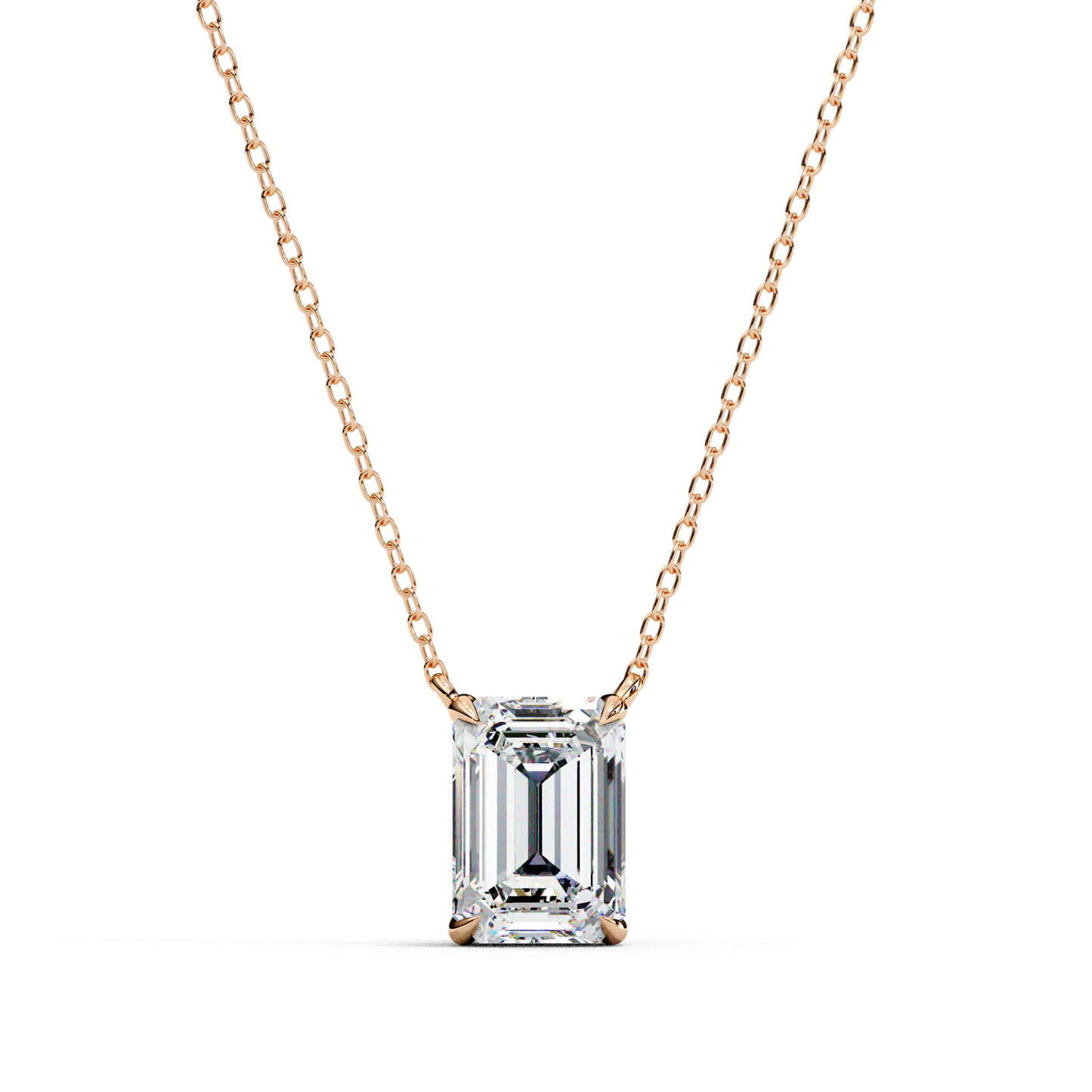 valora step-cut lab grown diamond solitaire pendant