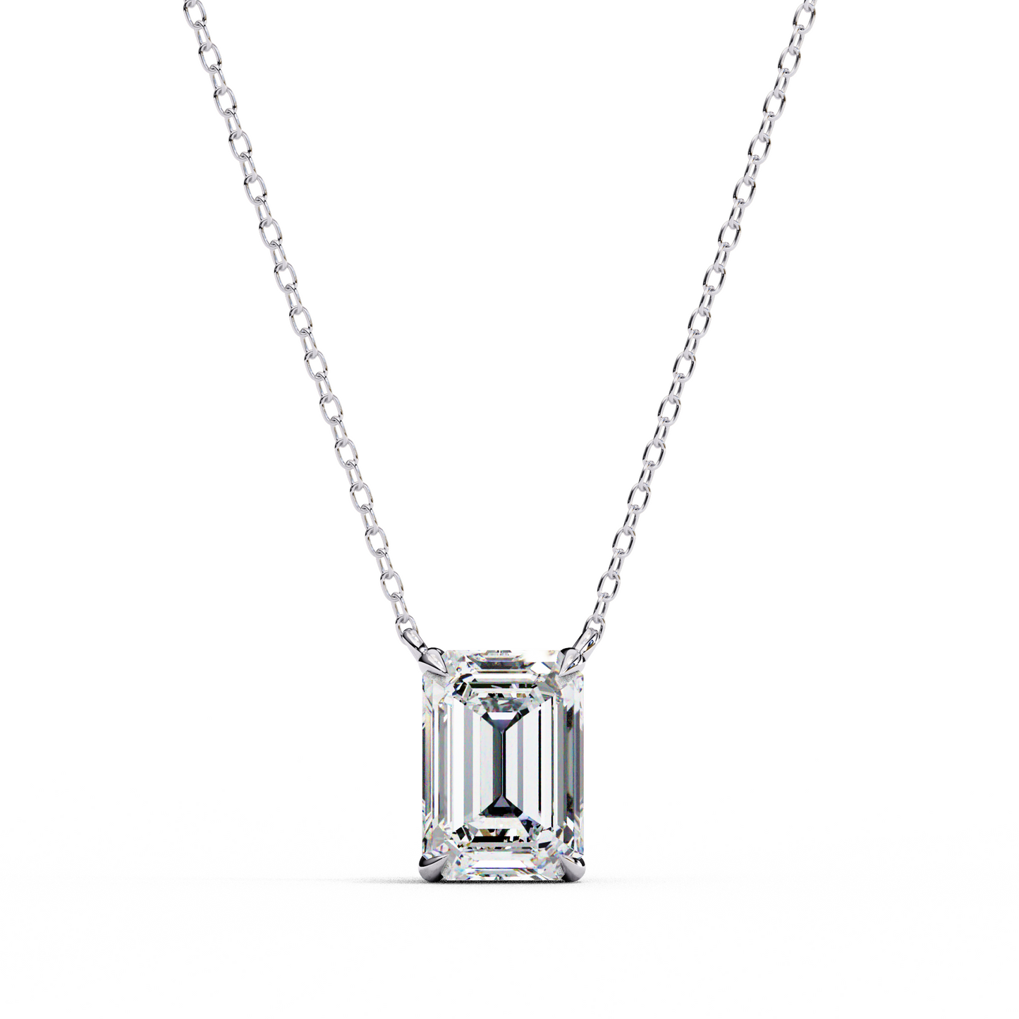 valora step-cut lab grown diamond solitaire pendant