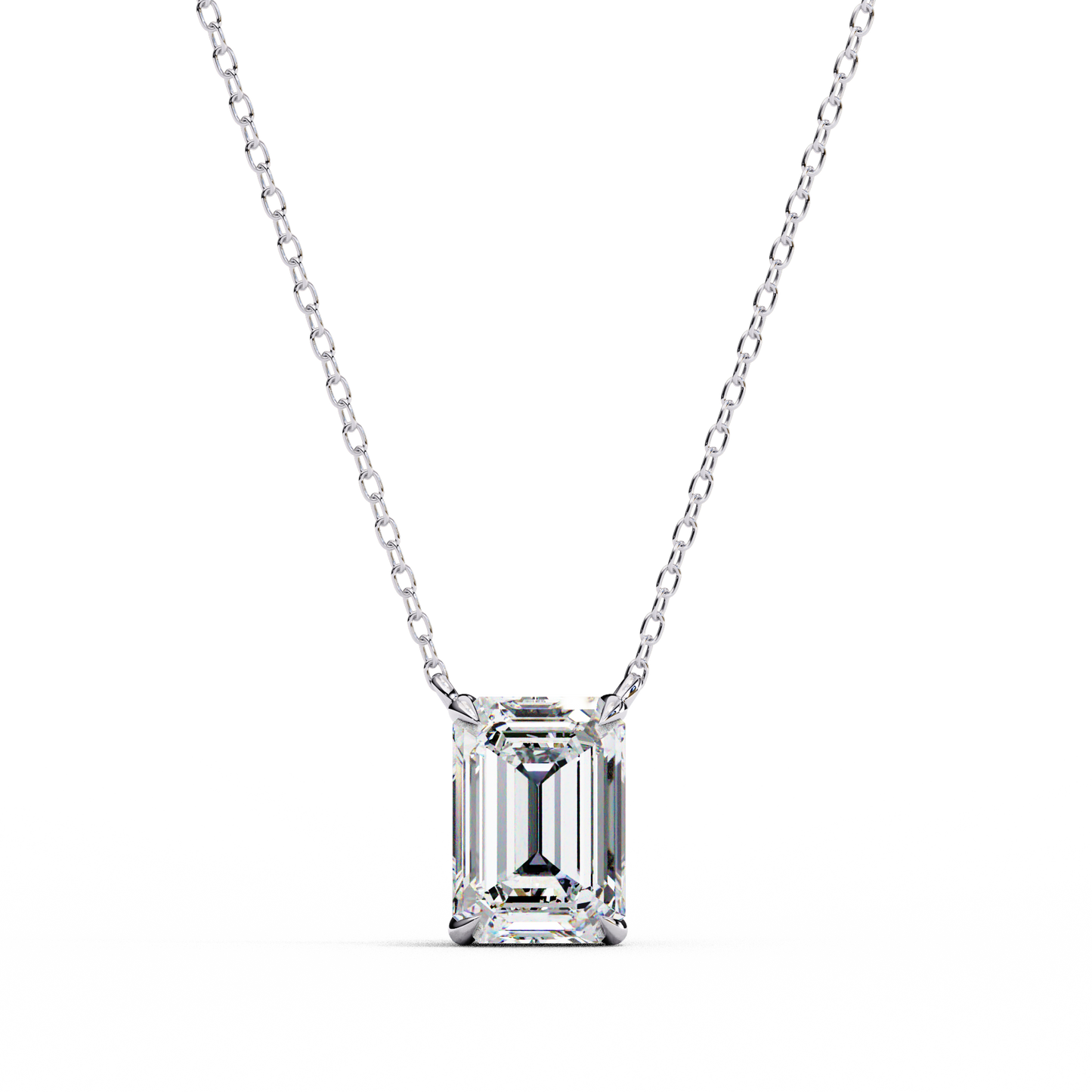 valora step-cut lab grown diamond solitaire pendant