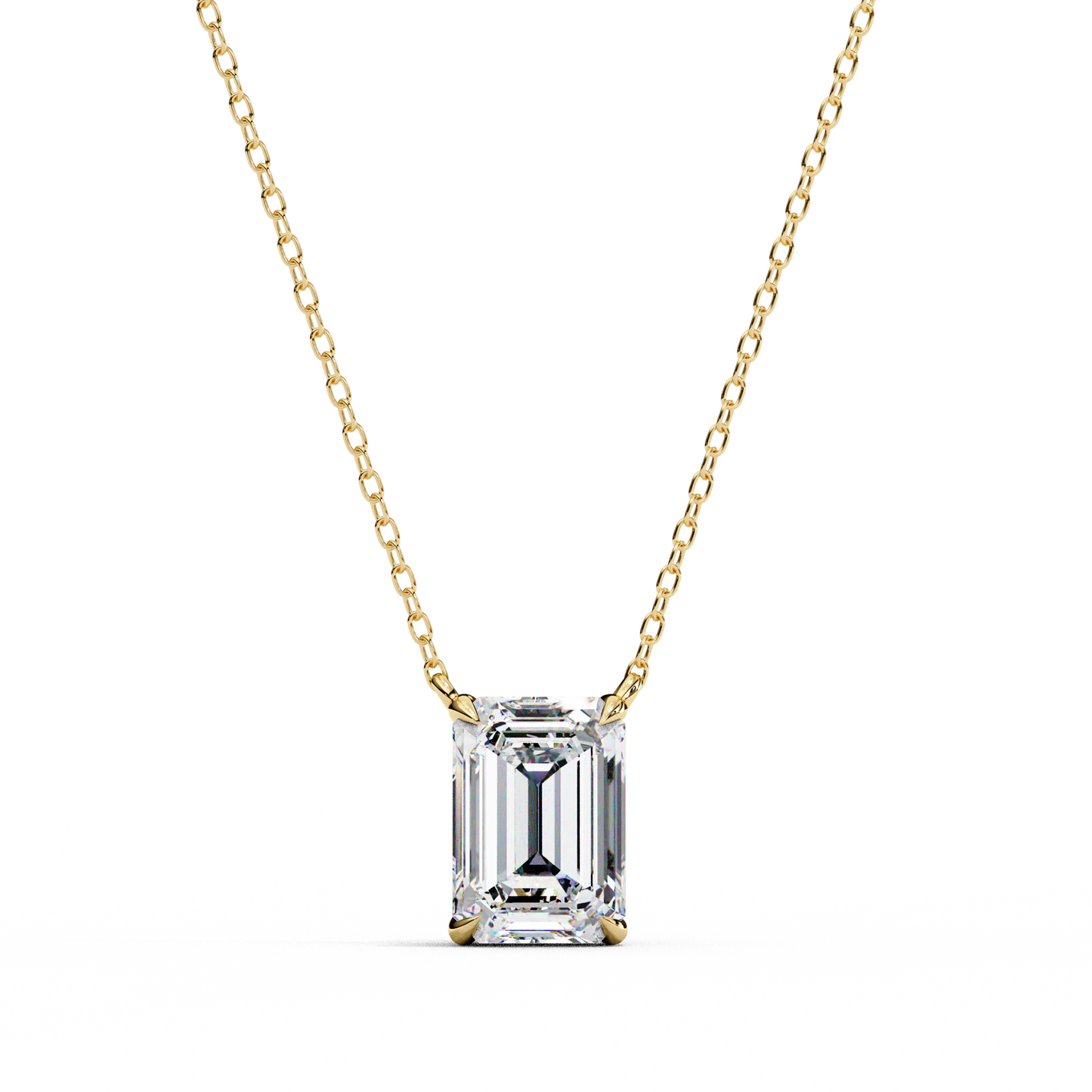 valora step-cut lab grown diamond solitaire pendant