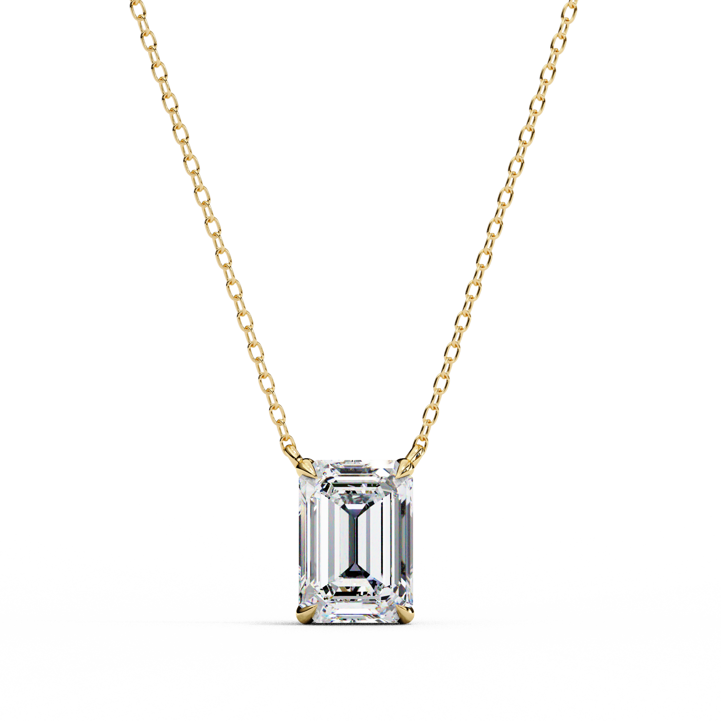 valora step-cut lab grown diamond solitaire pendant
