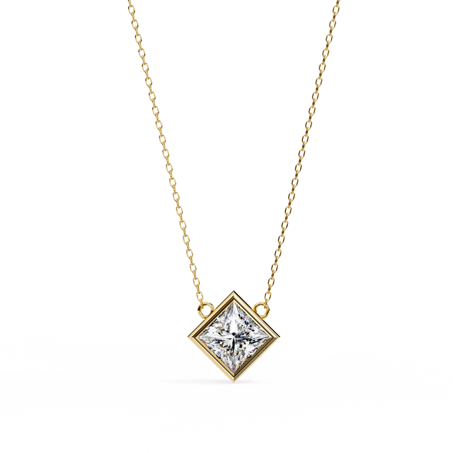 solstice bezel princess pendant