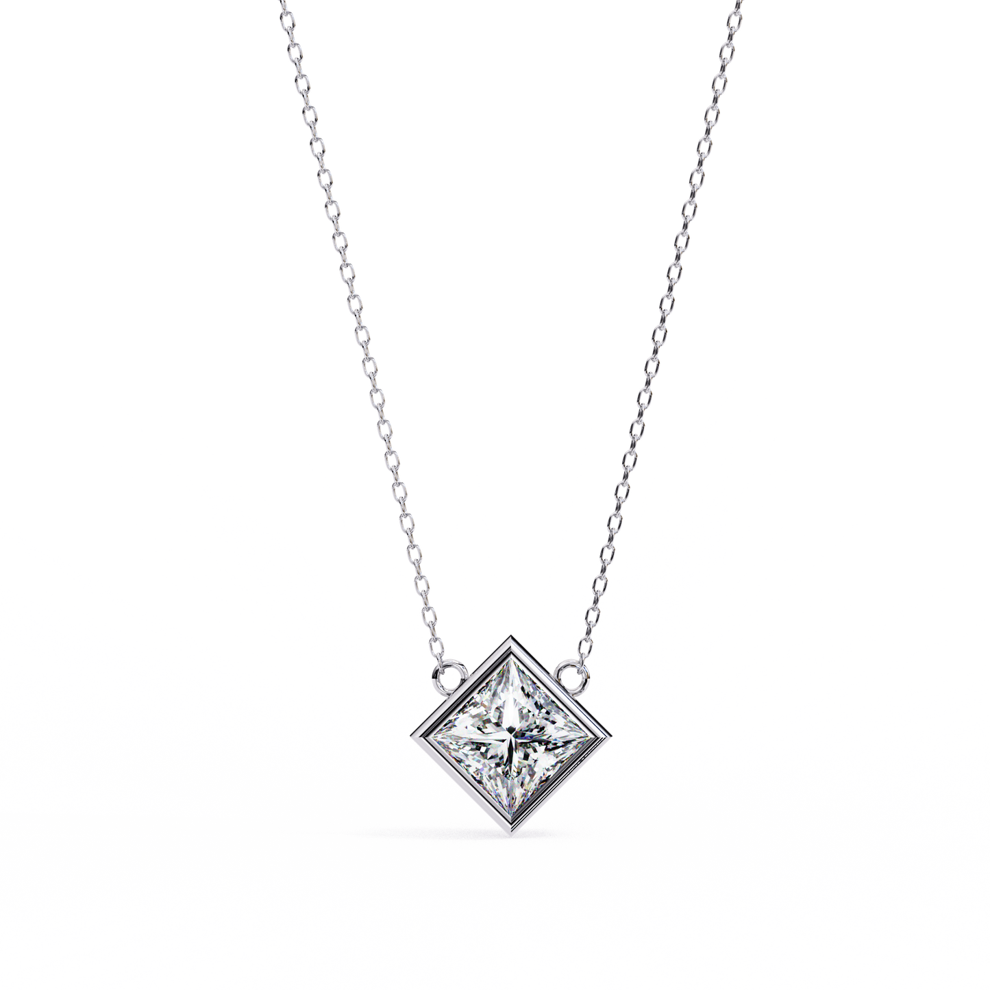 solstice bezel princess pendant