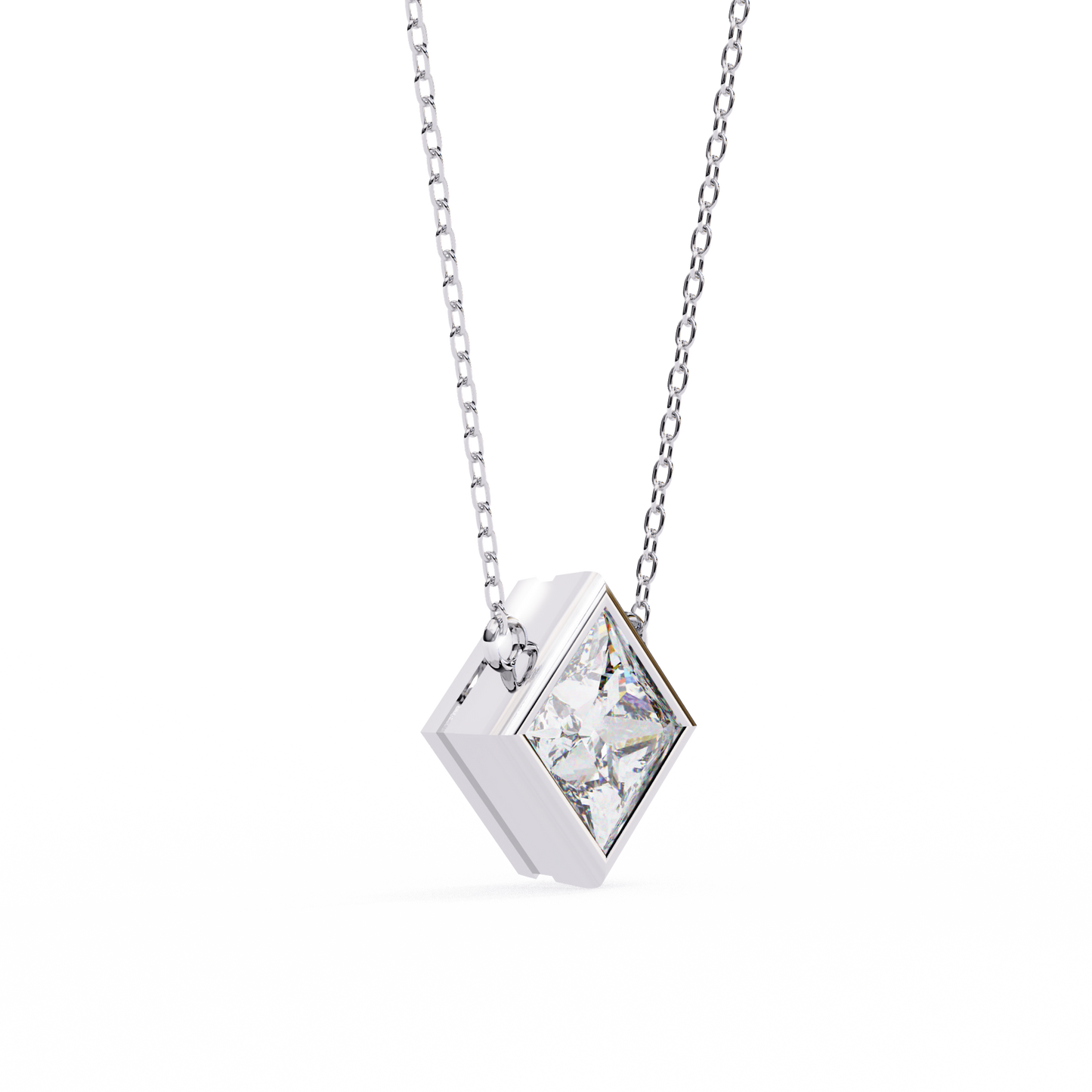 solstice bezel princess pendant