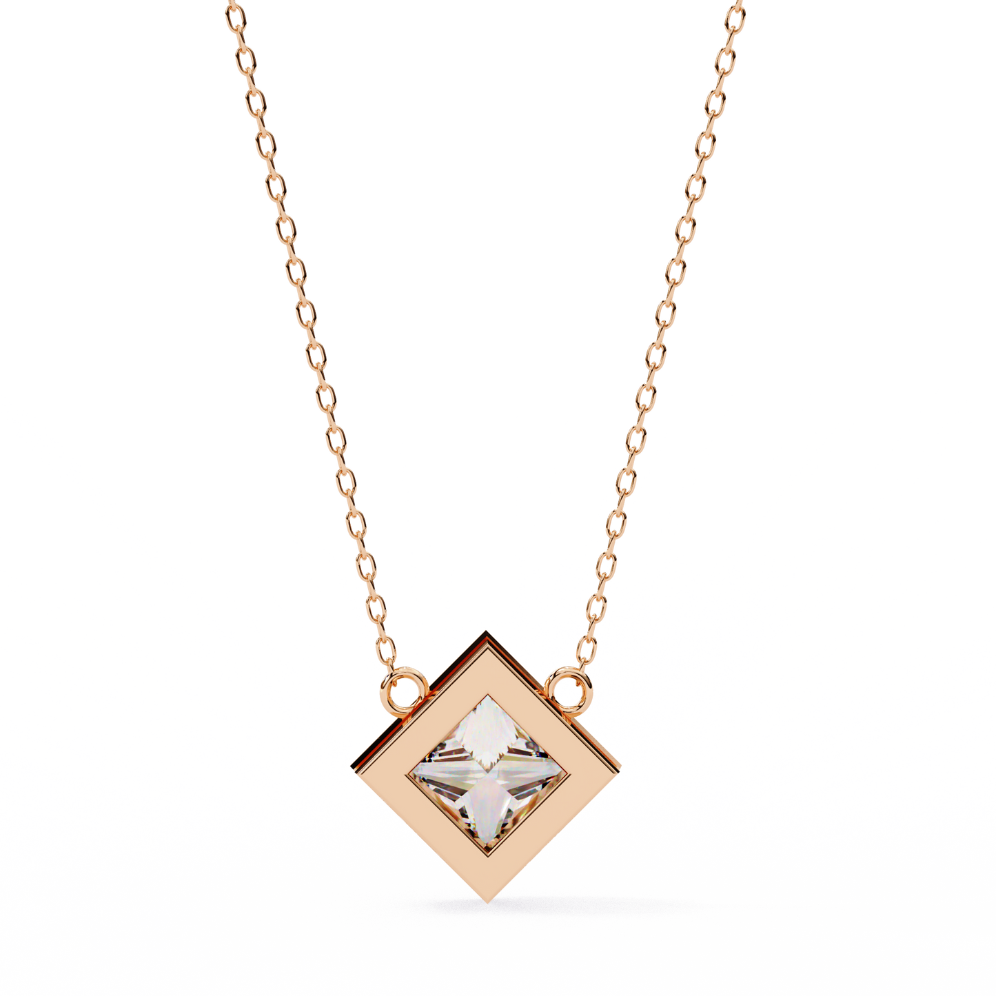 solstice bezel princess pendant