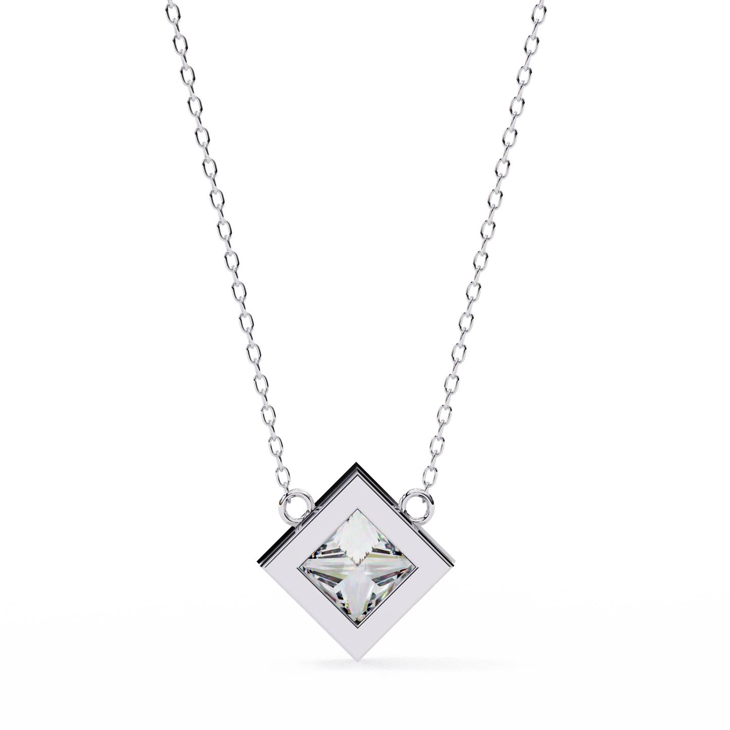 solstice bezel princess pendant