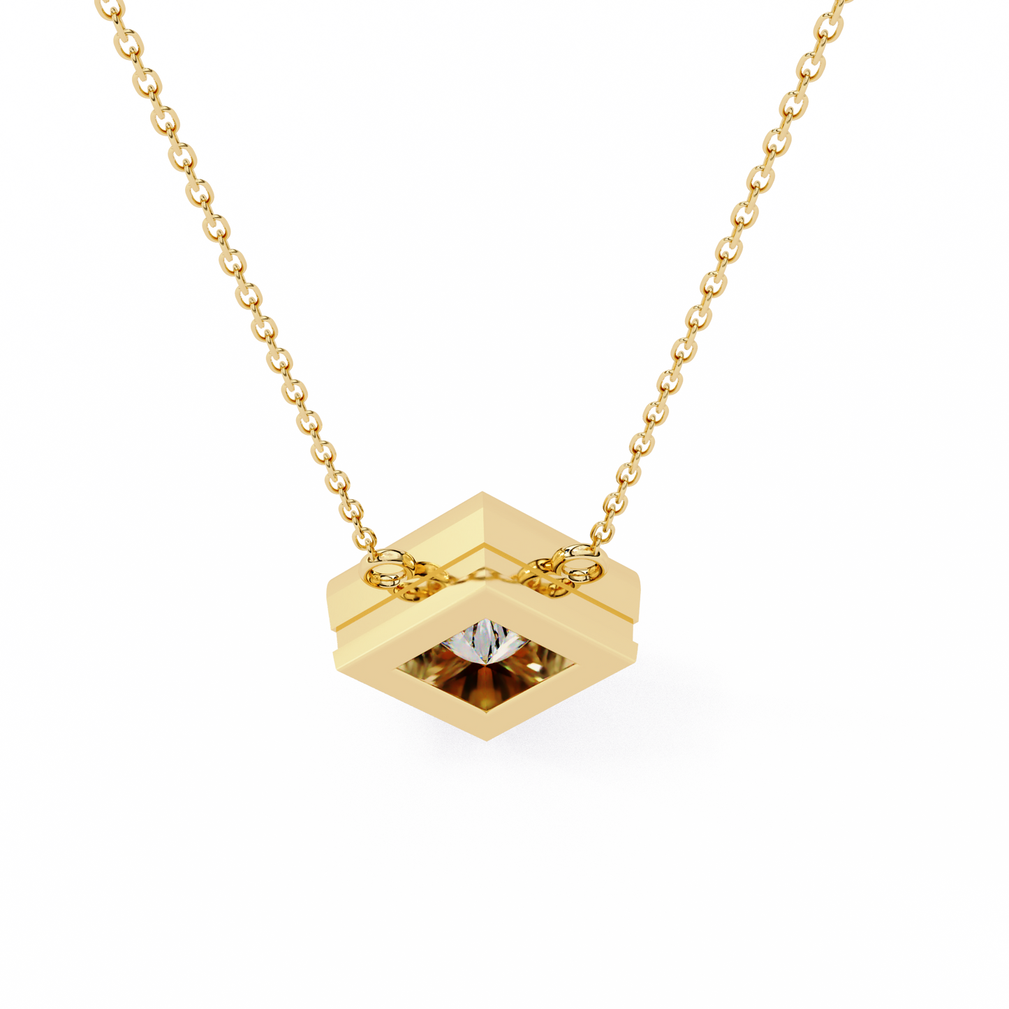 solstice bezel princess pendant