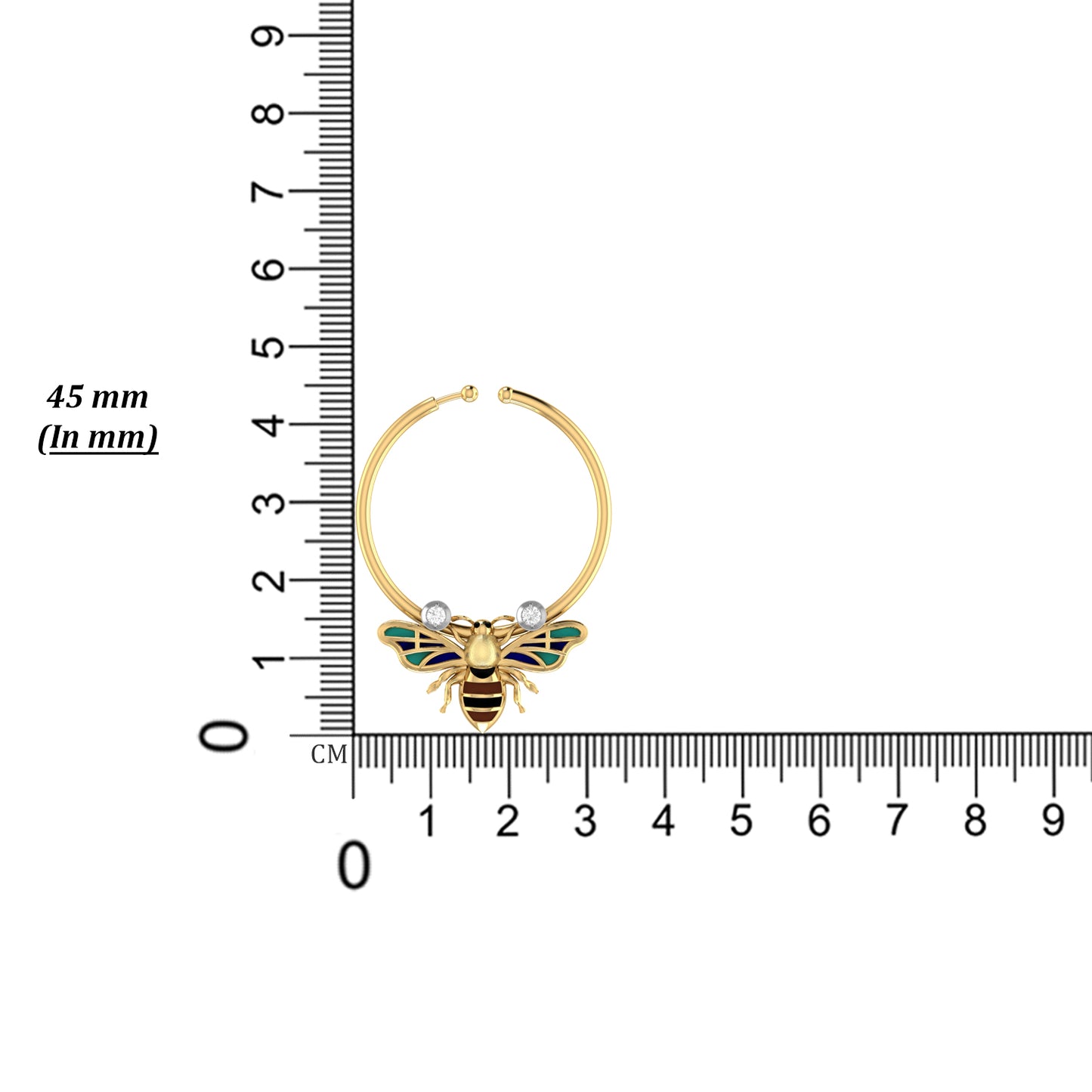 the diamond silver honey bee septum ring