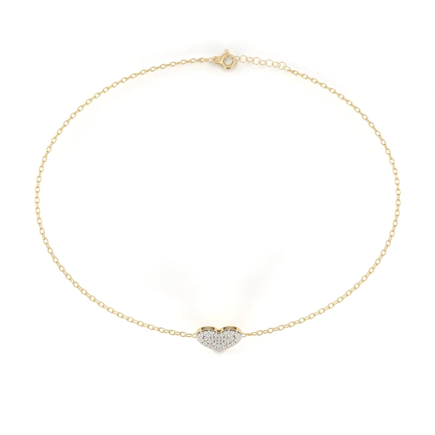 loveglow lab grown diamond heart bracelet