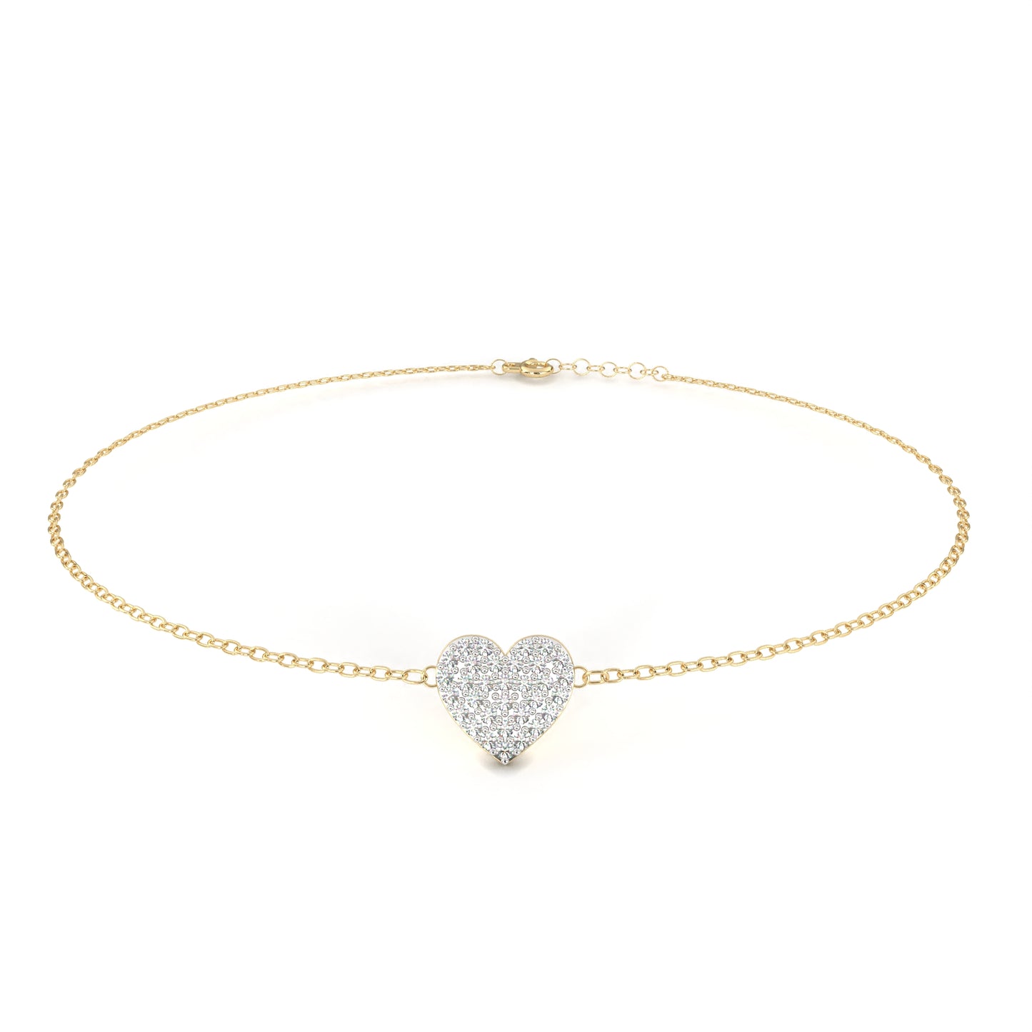 loveglow lab grown diamond heart bracelet