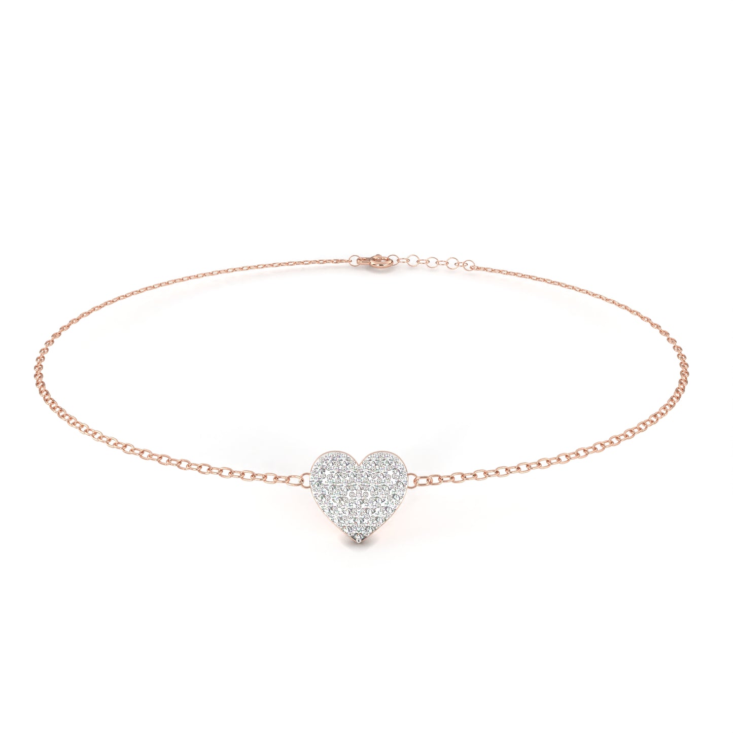 loveglow lab grown diamond heart bracelet