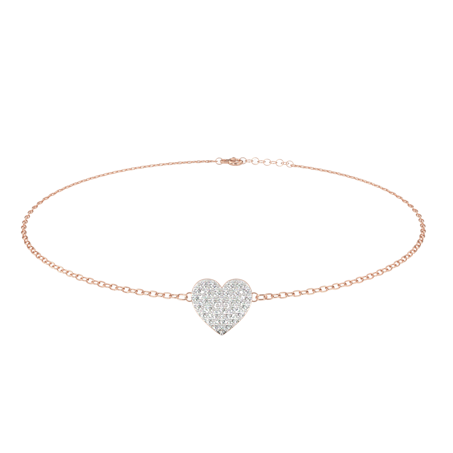 loveglow lab grown diamond heart bracelet