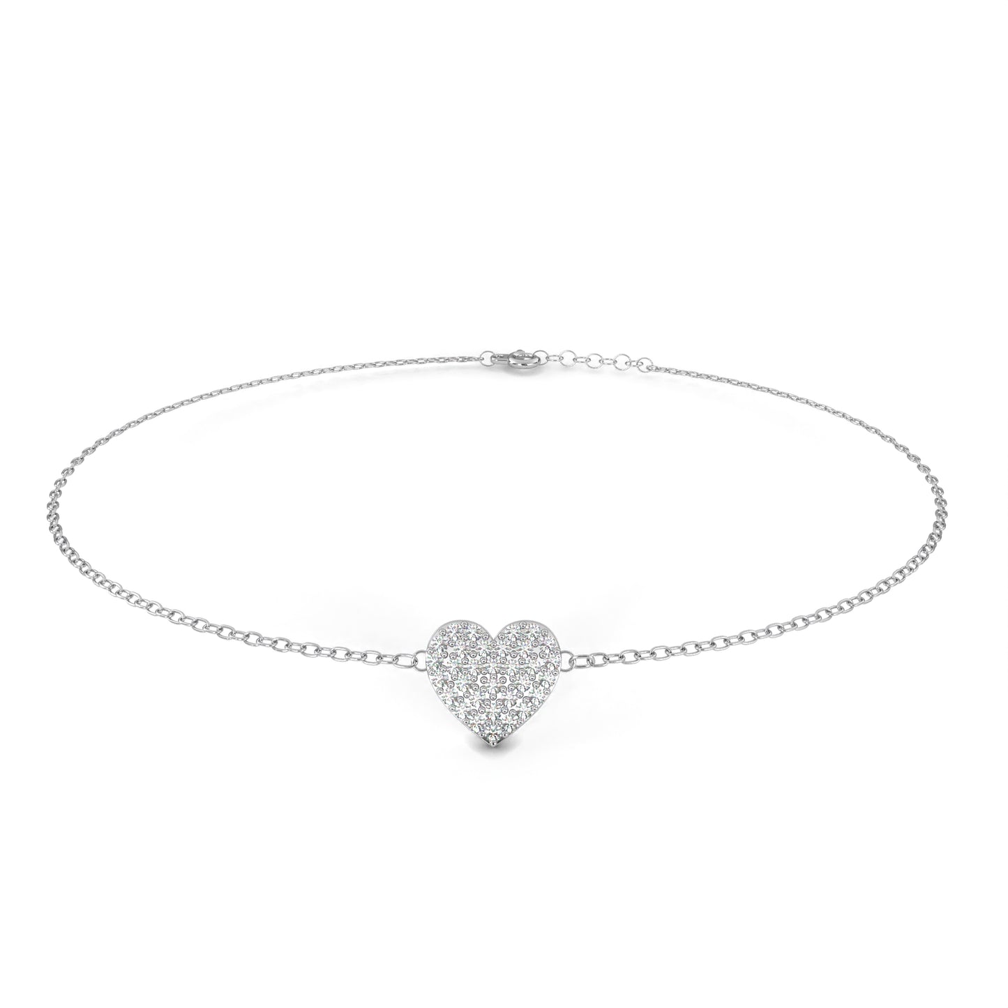 loveglow lab grown diamond heart bracelet