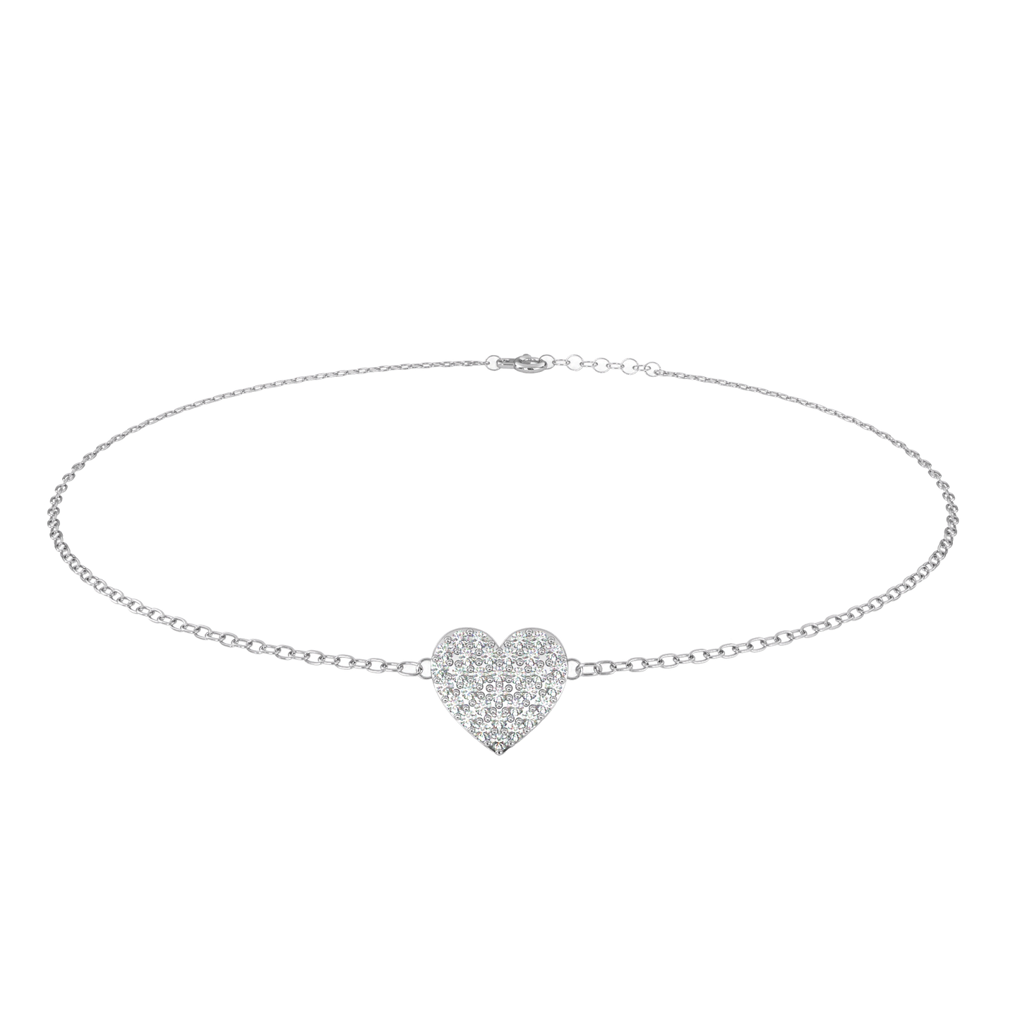 loveglow lab grown diamond heart bracelet