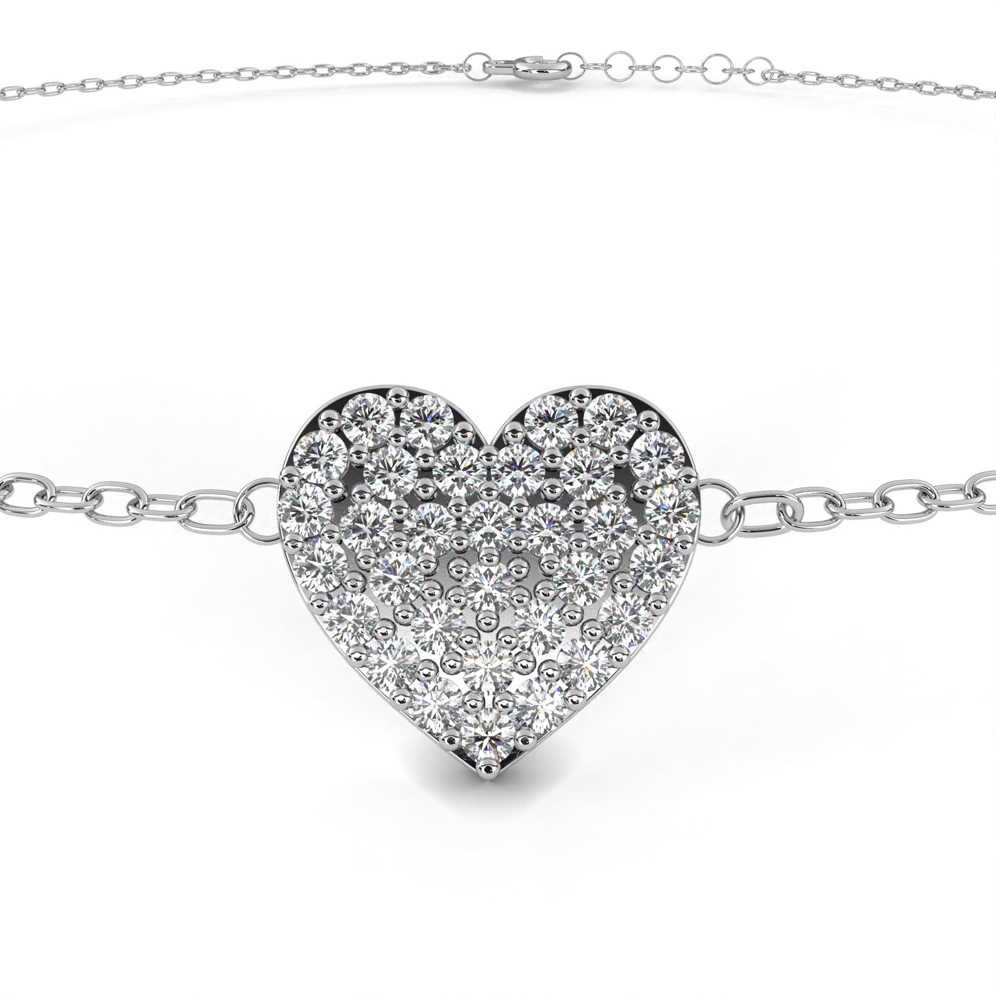 loveglow lab grown diamond heart bracelet