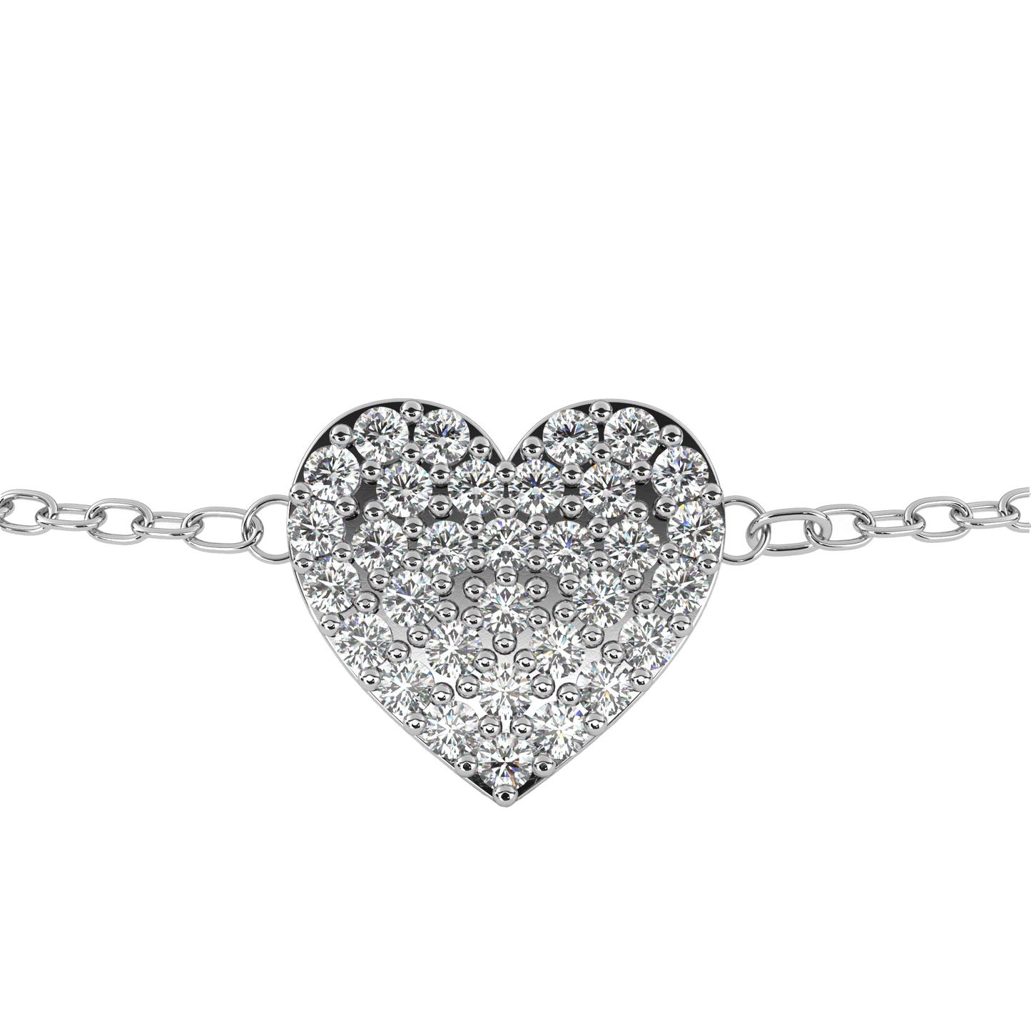 loveglow lab grown diamond heart bracelet