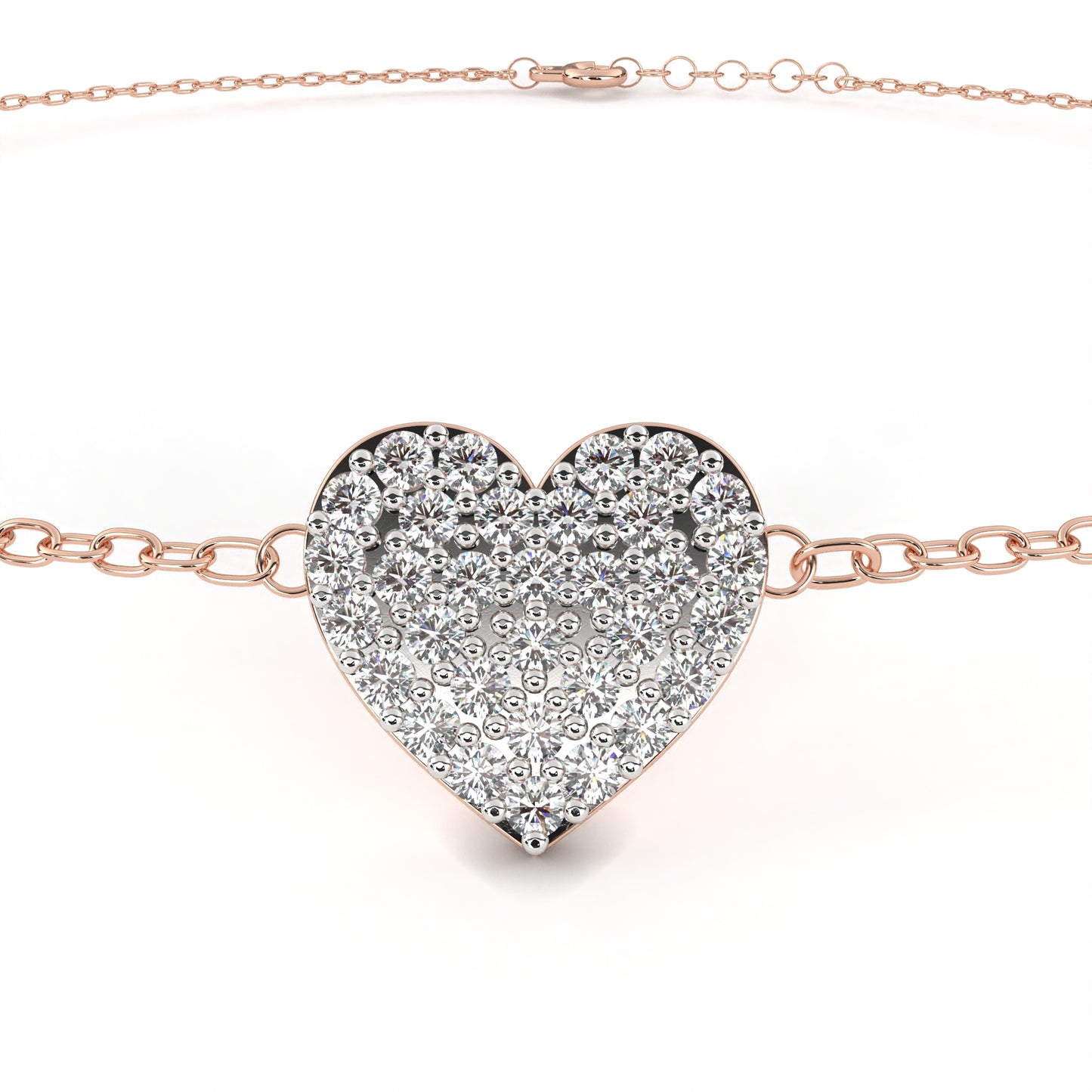 loveglow lab grown diamond heart bracelet