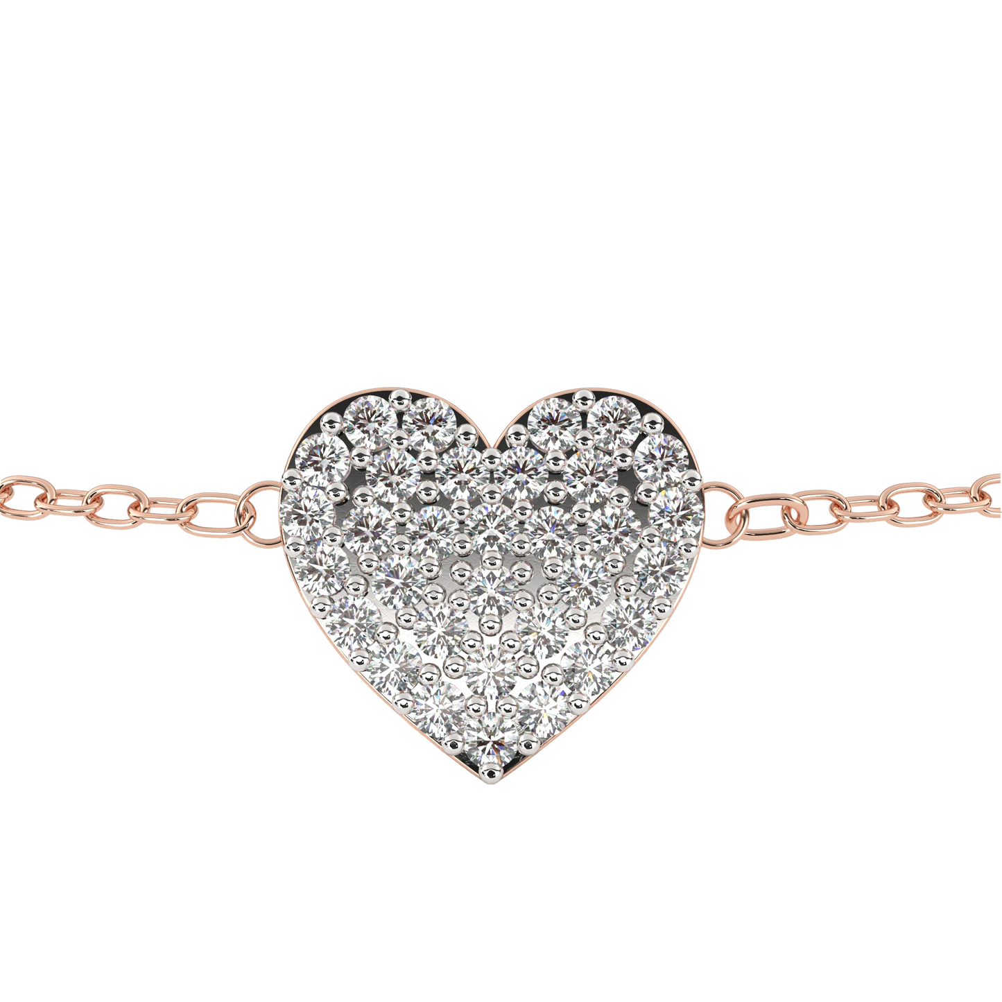 loveglow lab grown diamond heart bracelet
