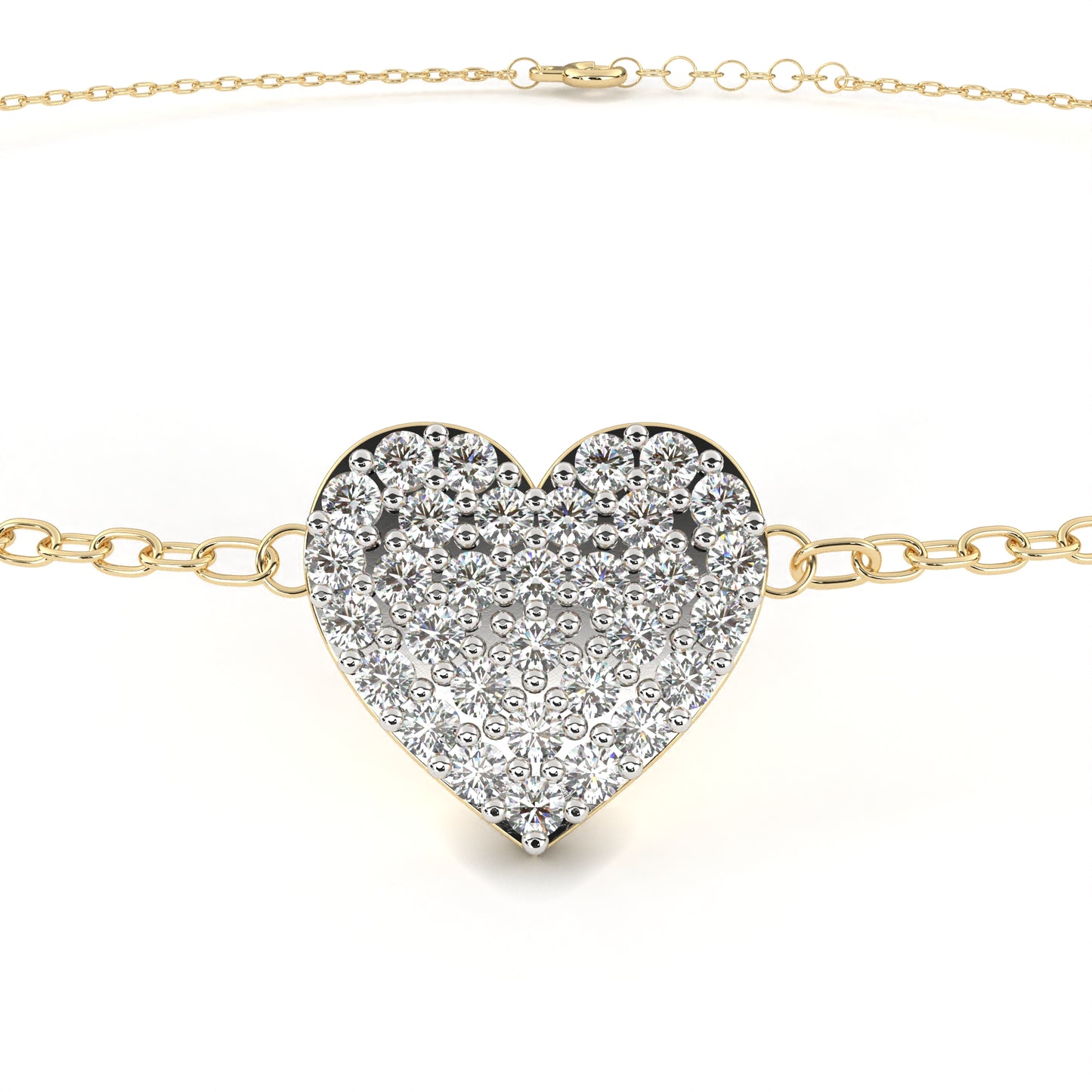 loveglow lab grown diamond heart bracelet
