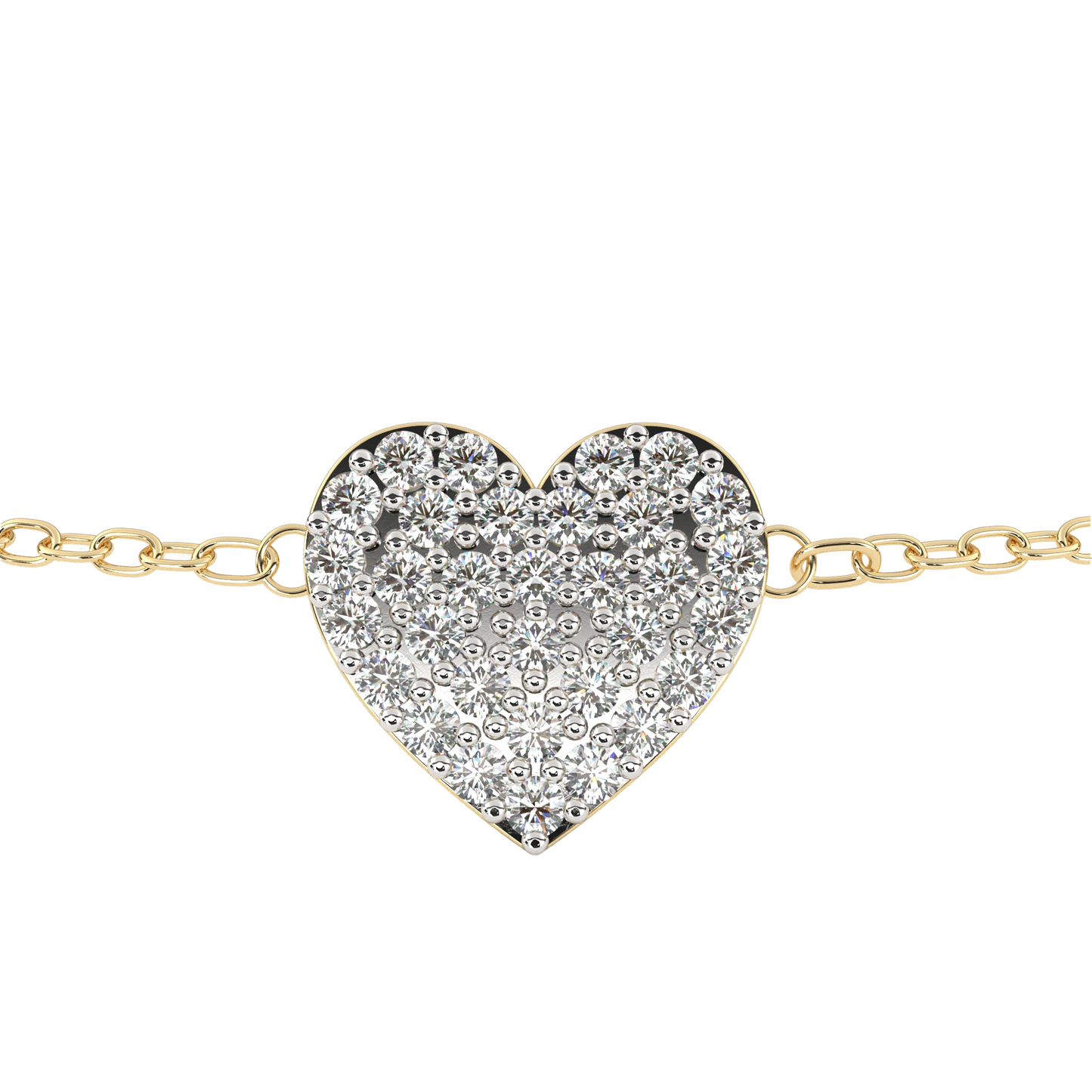loveglow lab grown diamond heart bracelet