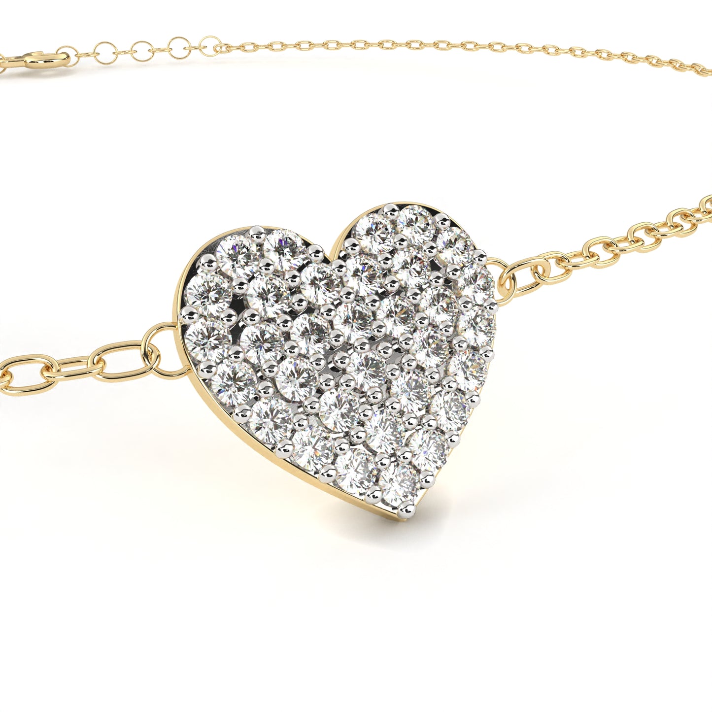 loveglow lab grown diamond heart bracelet