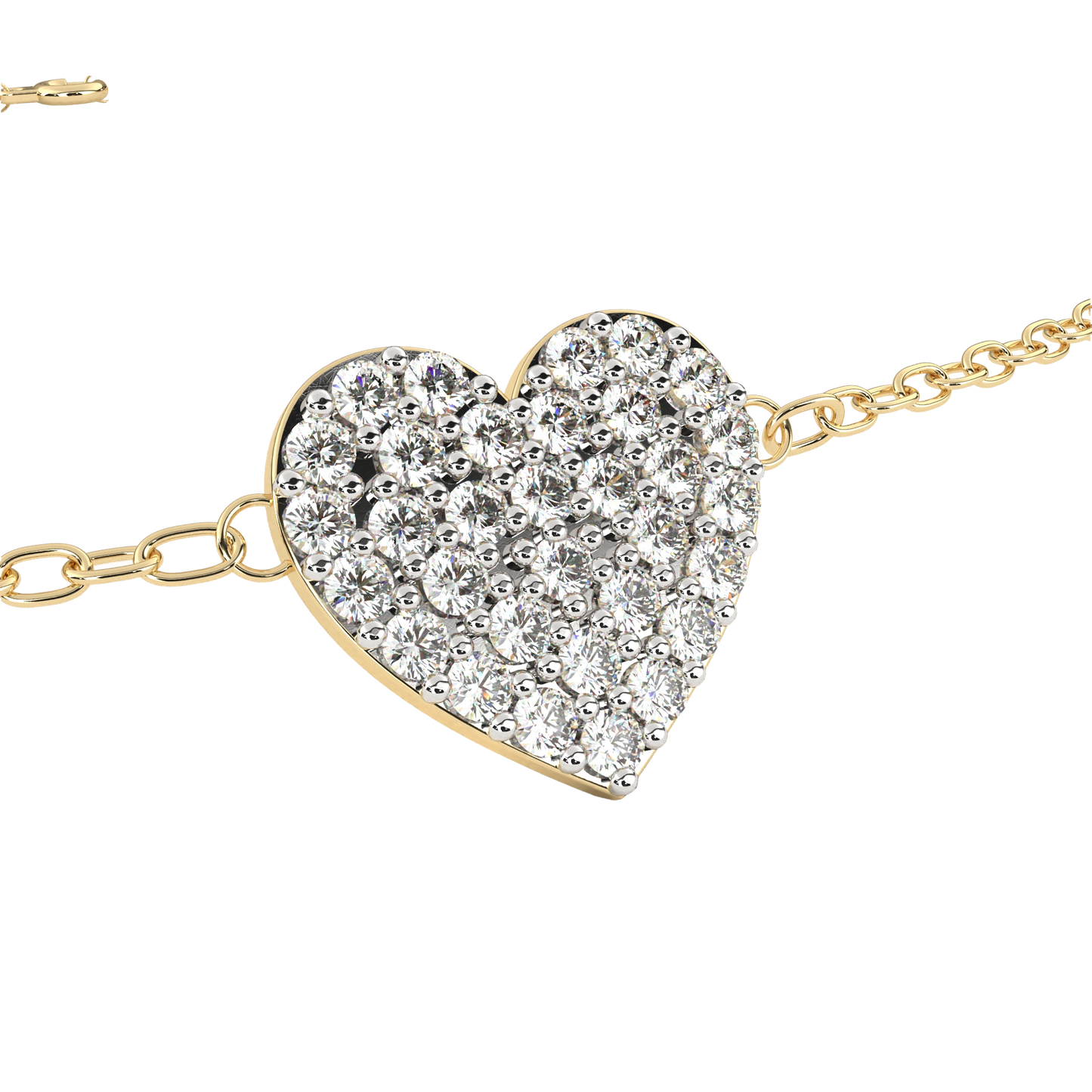 loveglow lab grown diamond heart bracelet