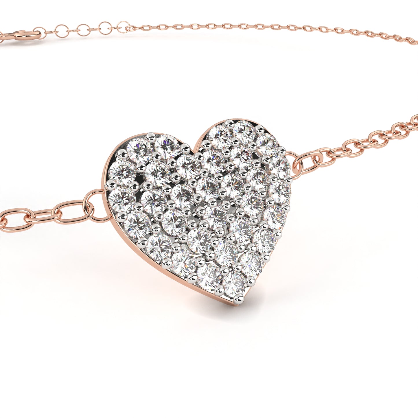 loveglow lab grown diamond heart bracelet
