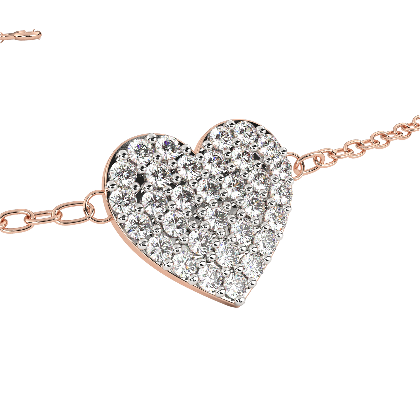 loveglow lab grown diamond heart bracelet