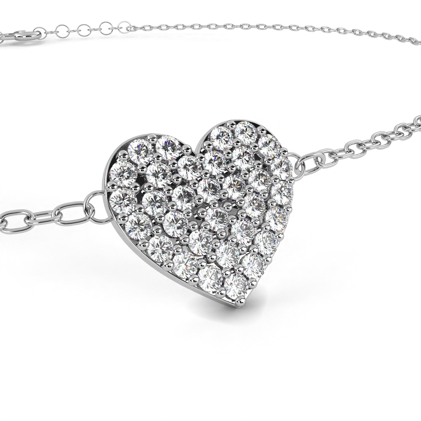 loveglow lab grown diamond heart bracelet
