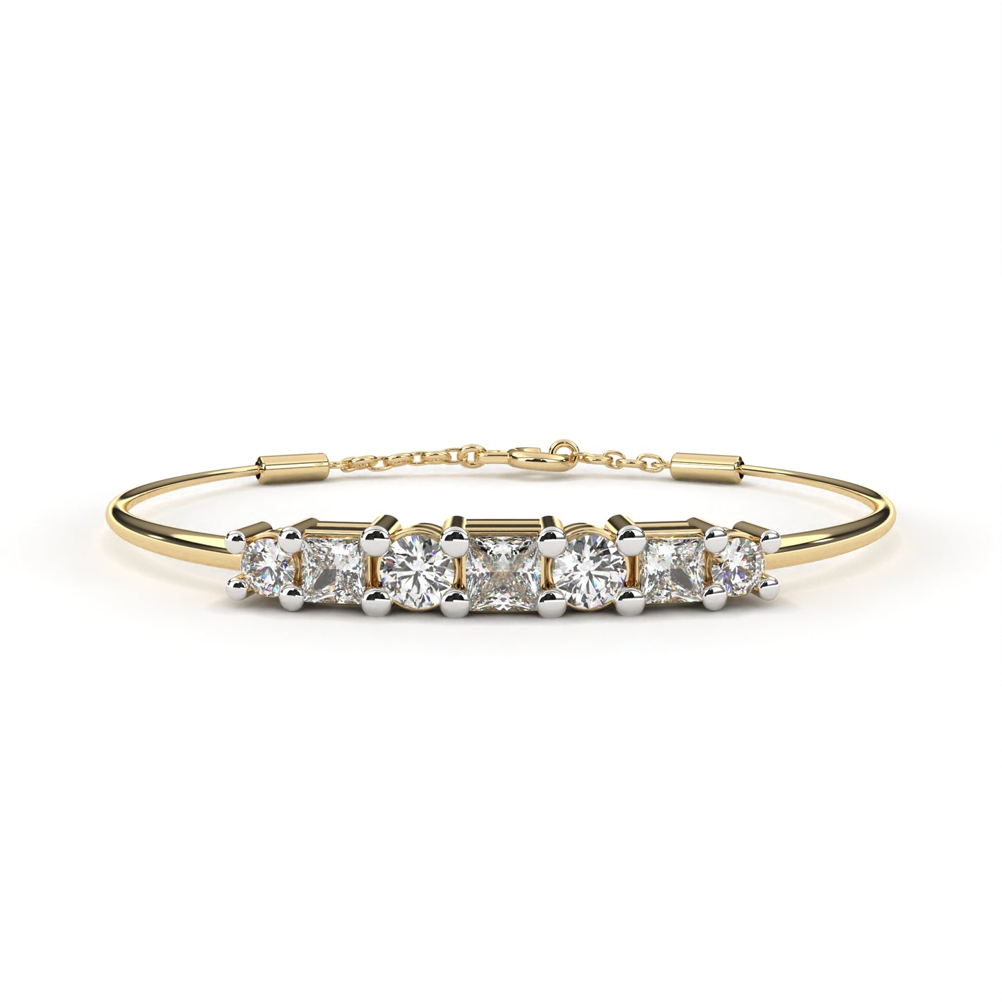 alterno princess & round lab grown diamond bracelet