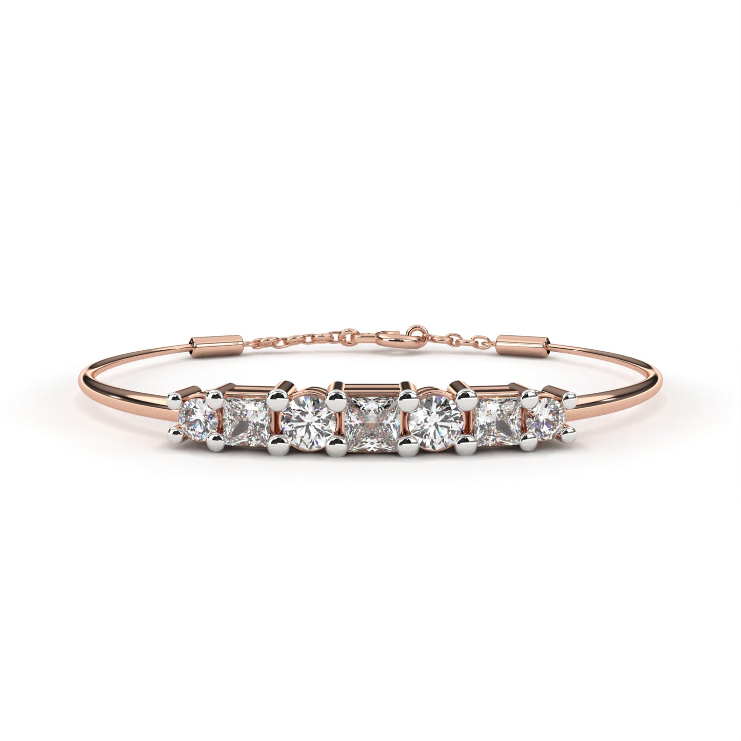alterno princess & round lab grown diamond bracelet