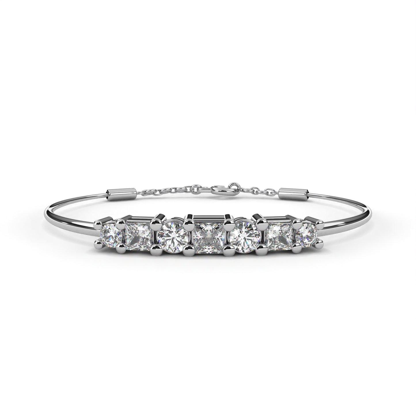alterno princess & round lab grown diamond bracelet