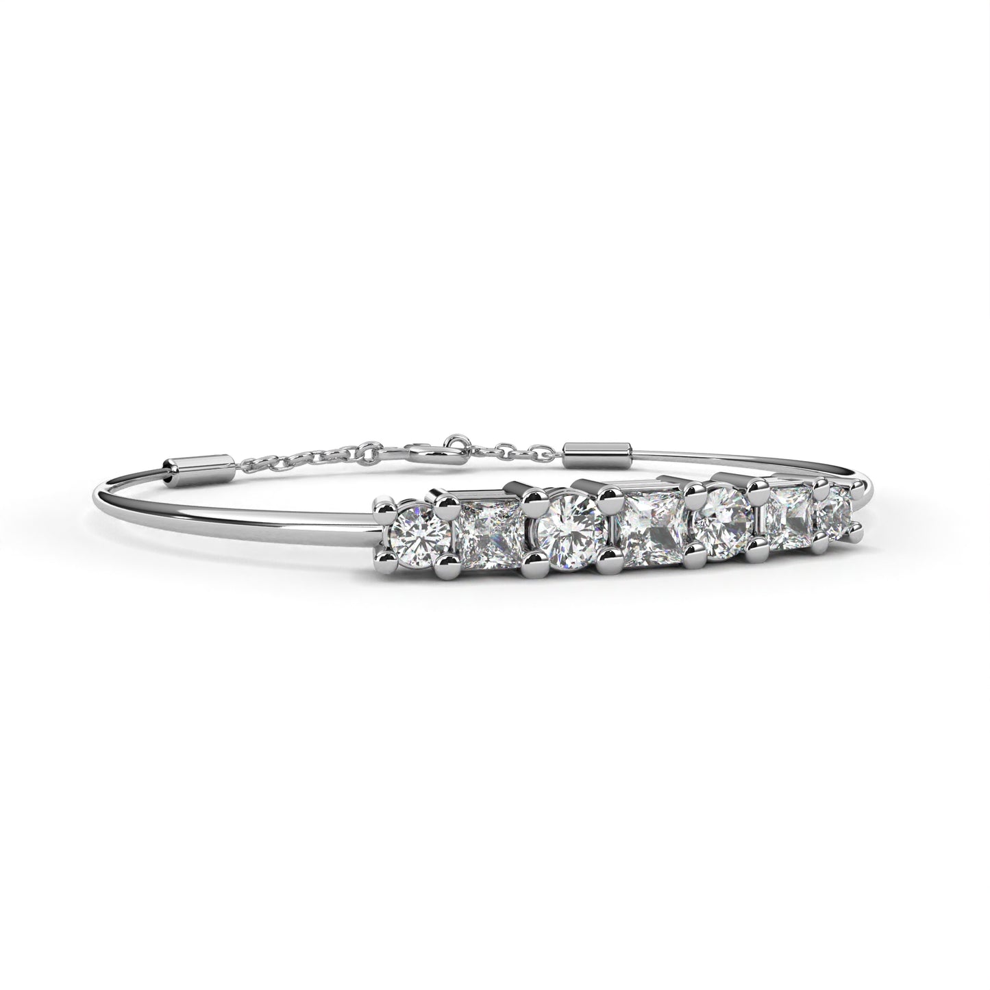 alterno princess & round lab grown diamond bracelet