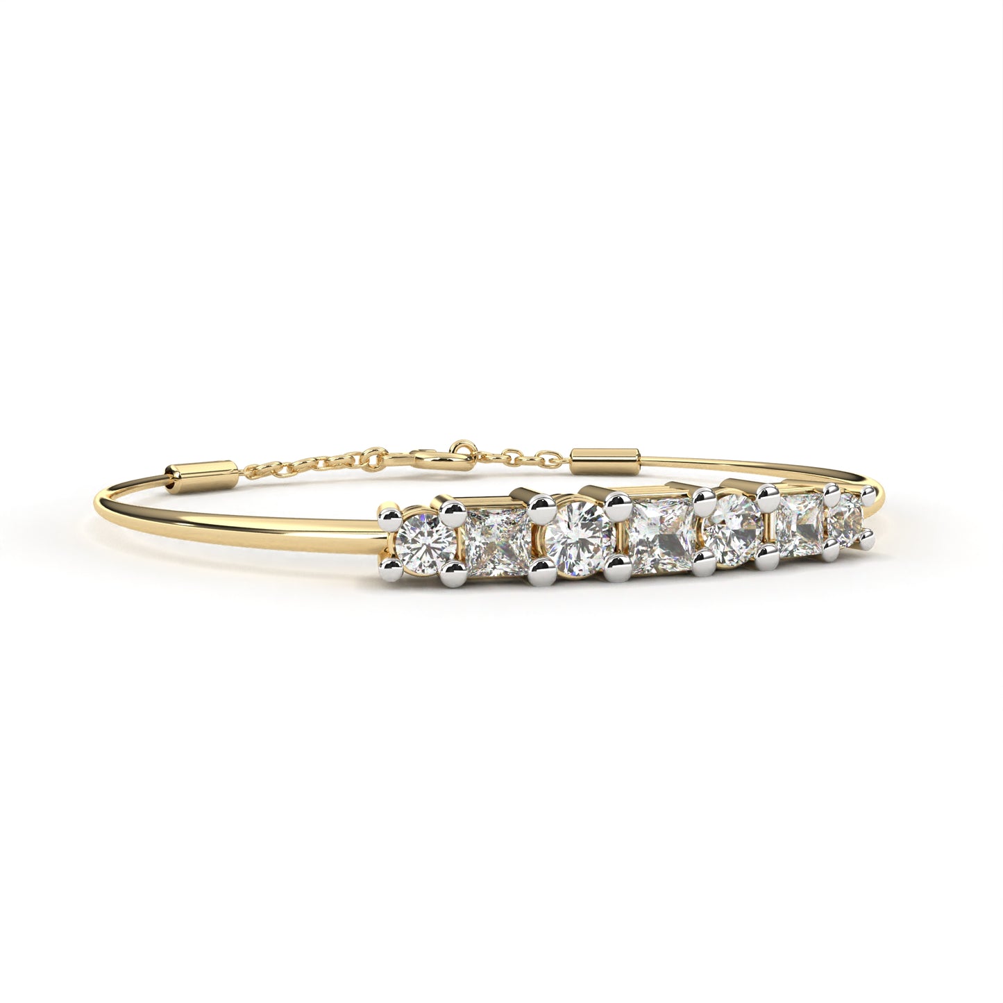 alterno princess & round lab grown diamond bracelet
