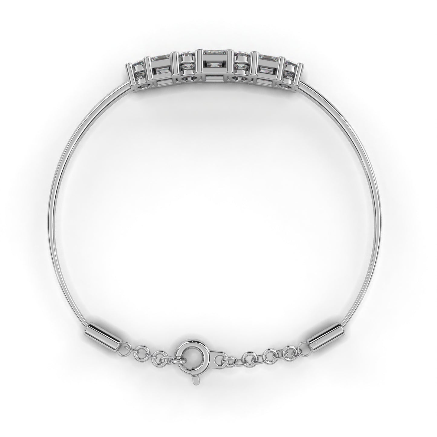 alterno princess & round lab grown diamond bracelet