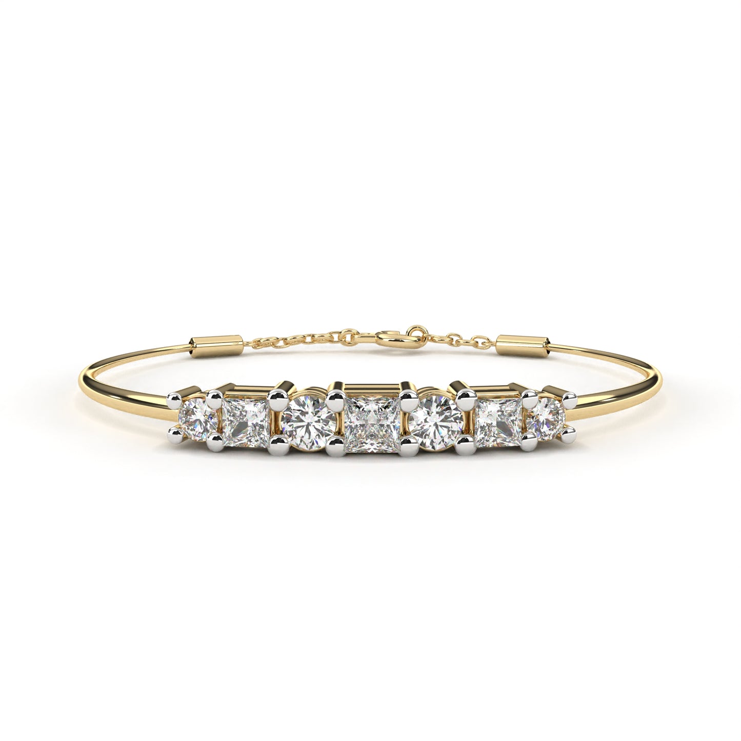 alterno princess & round lab grown diamond bracelet