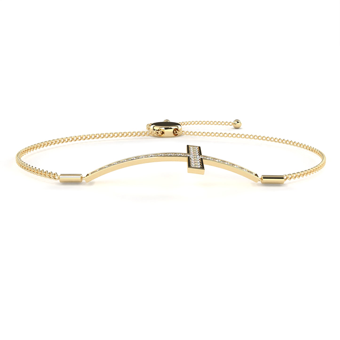 graceful cross lab grown diamond bracelet