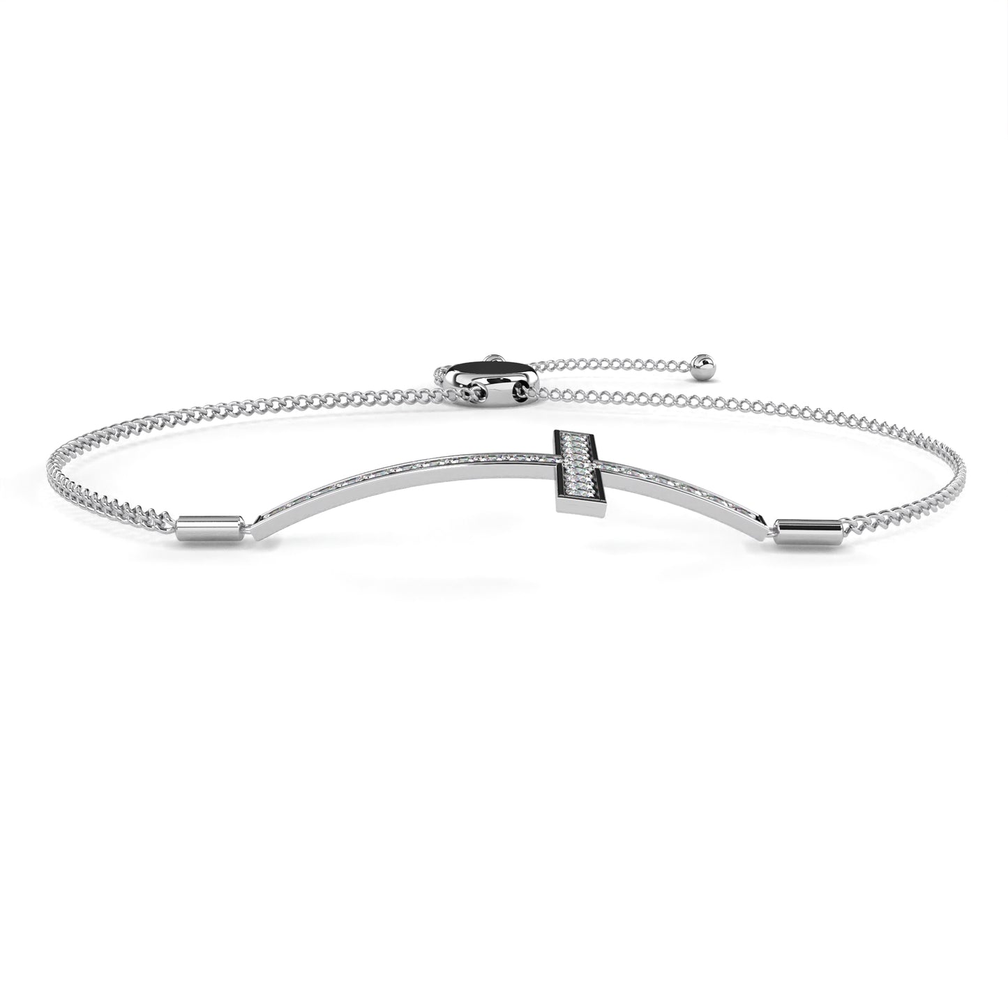graceful cross lab grown diamond bracelet