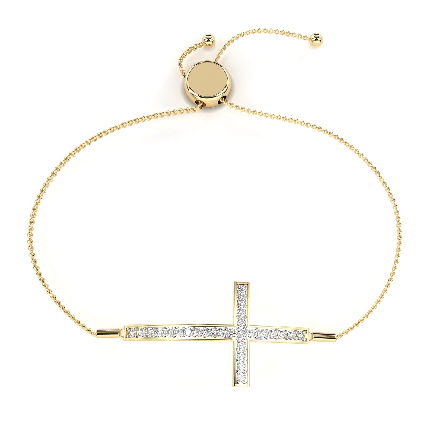 graceful cross lab grown diamond bracelet