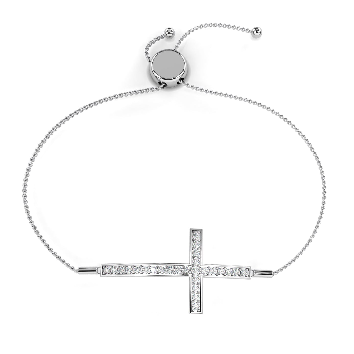 graceful cross lab grown diamond bracelet