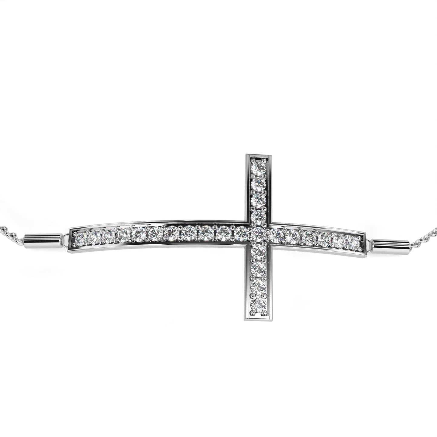 graceful cross lab grown diamond bracelet