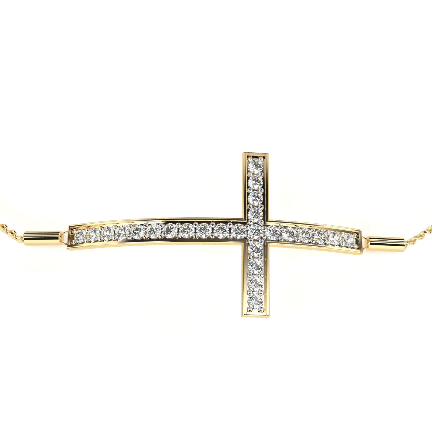 graceful cross lab grown diamond bracelet