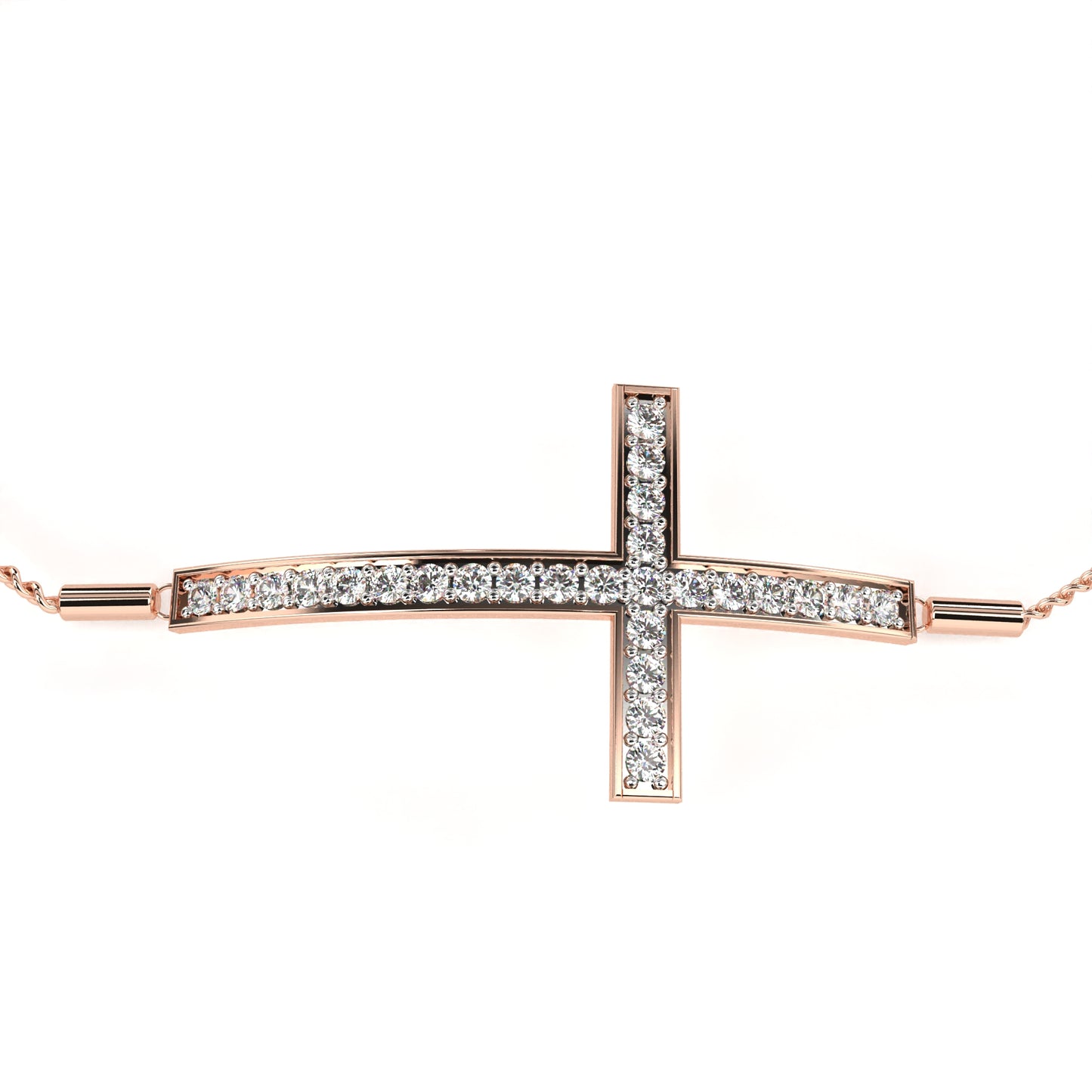 graceful cross lab grown diamond bracelet