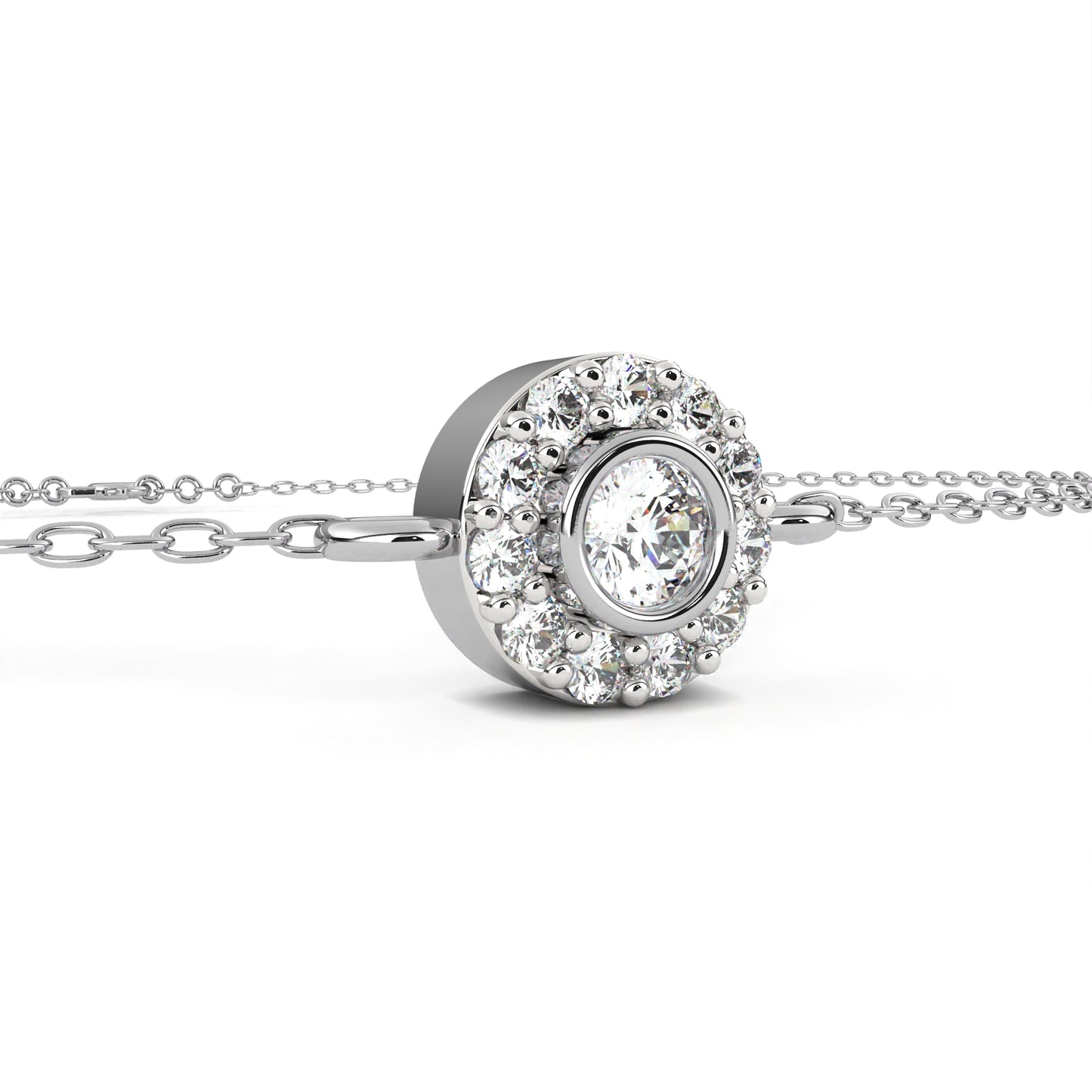 lumière halo lab grown diamond chain bracelet