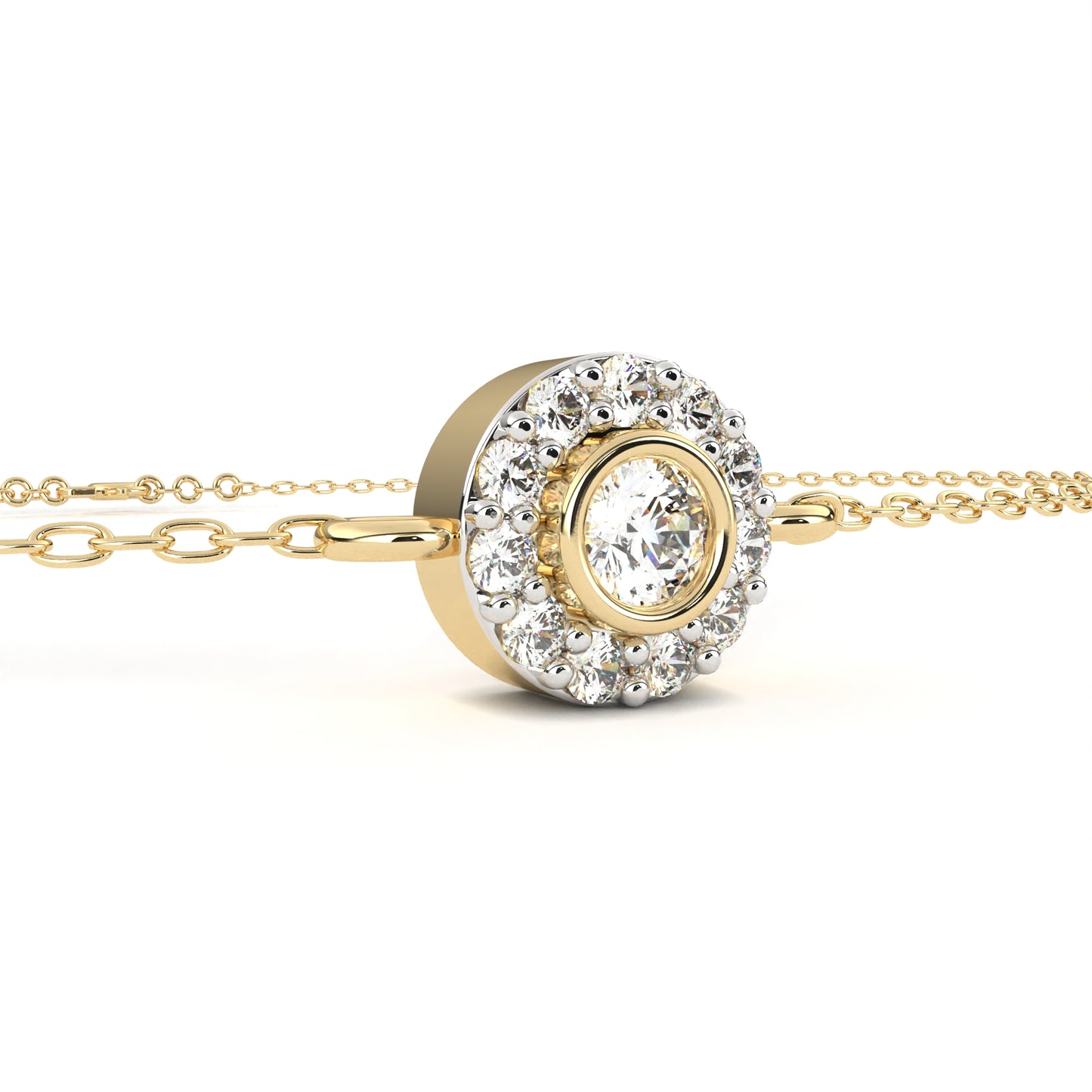 lumière halo lab grown diamond chain bracelet